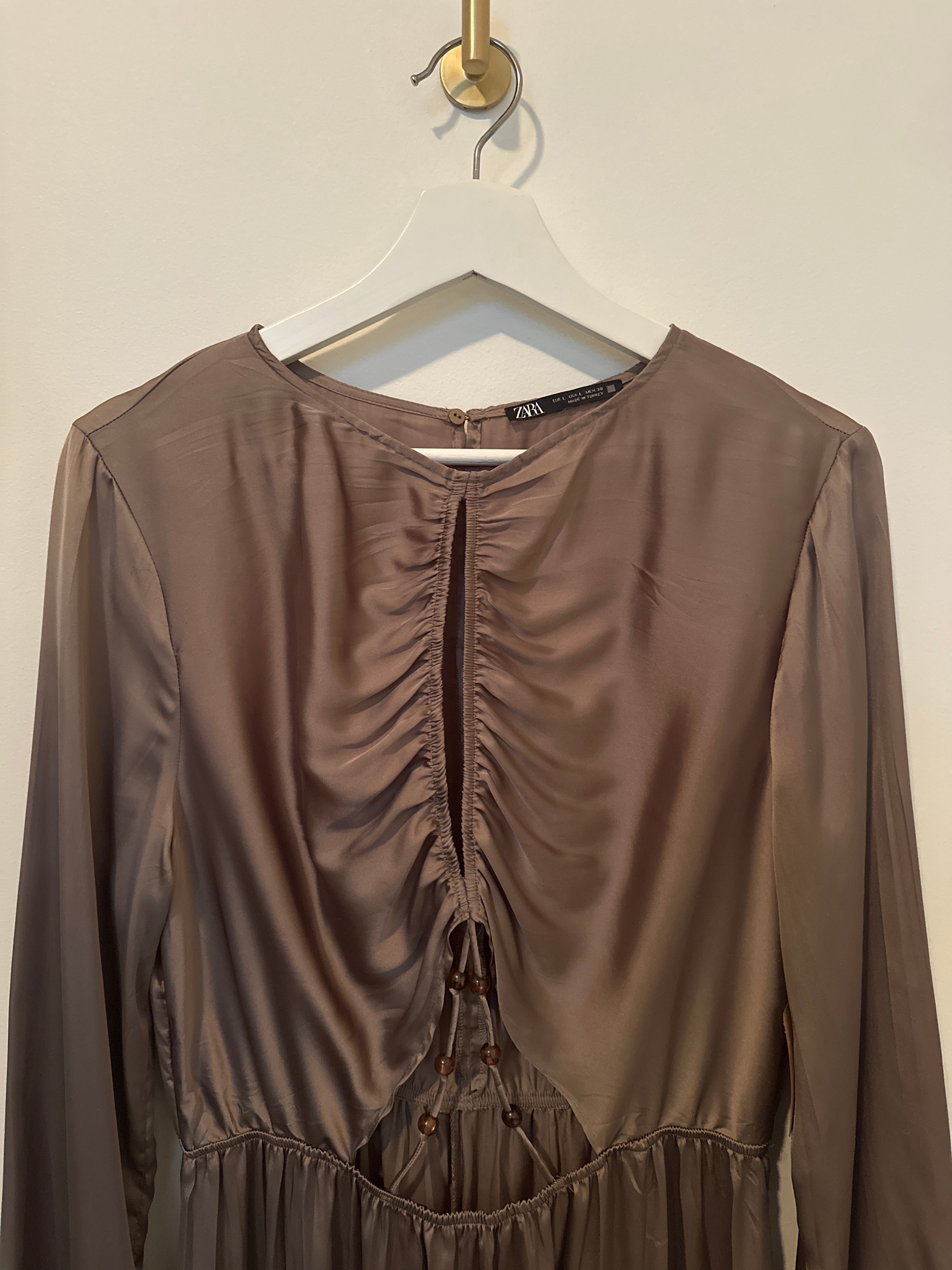 ZARA Creased Effect Cut-out Midi Dress Dress