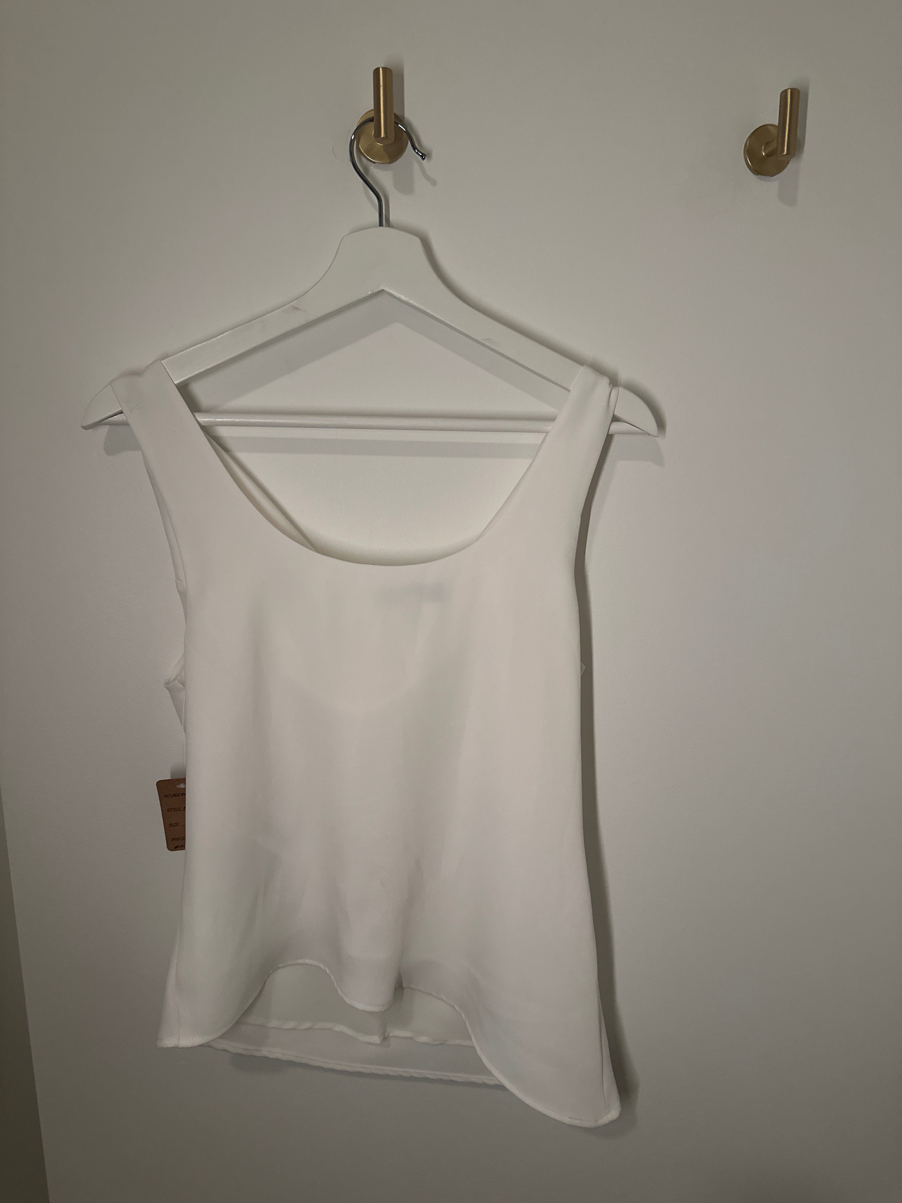 Off White Ever New Cowl Neck Sleeveless Tank Top