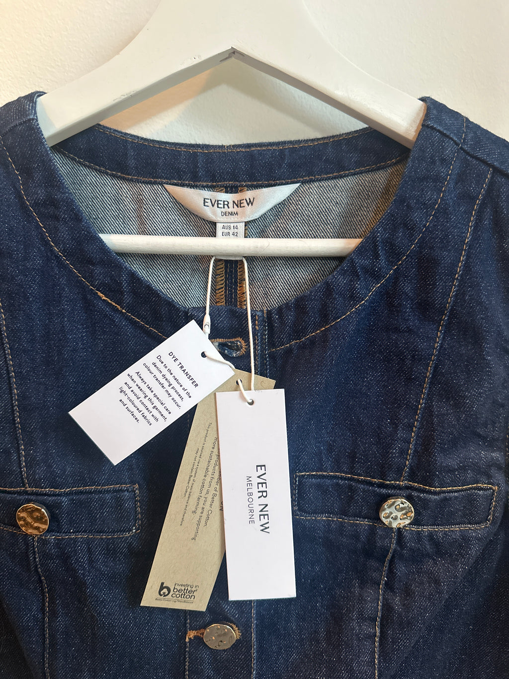 Ever New Structured Denim Vest – Size 10 - BNWT
