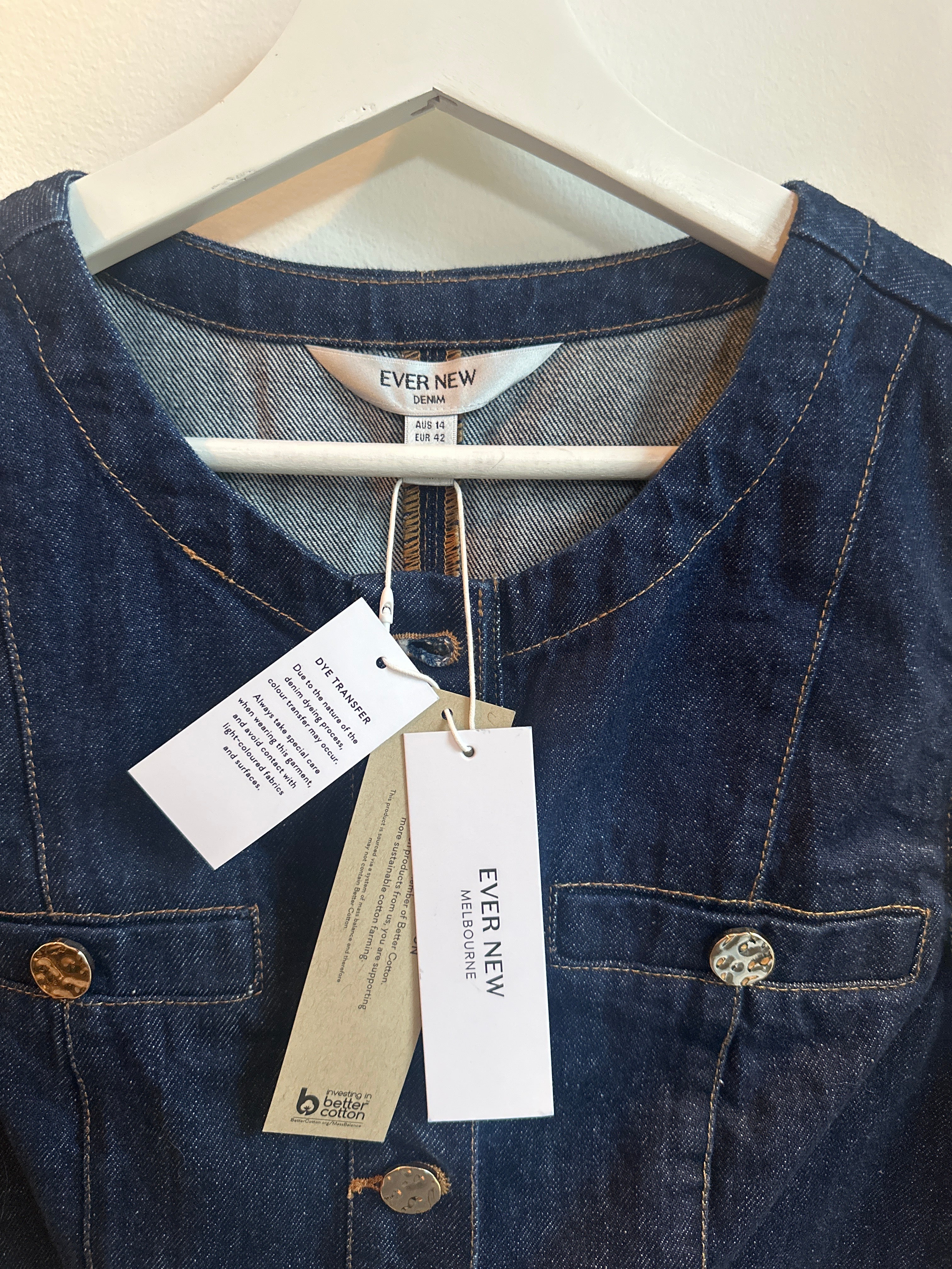 Ever New Structured Denim Vest – Size 10 - BNWT