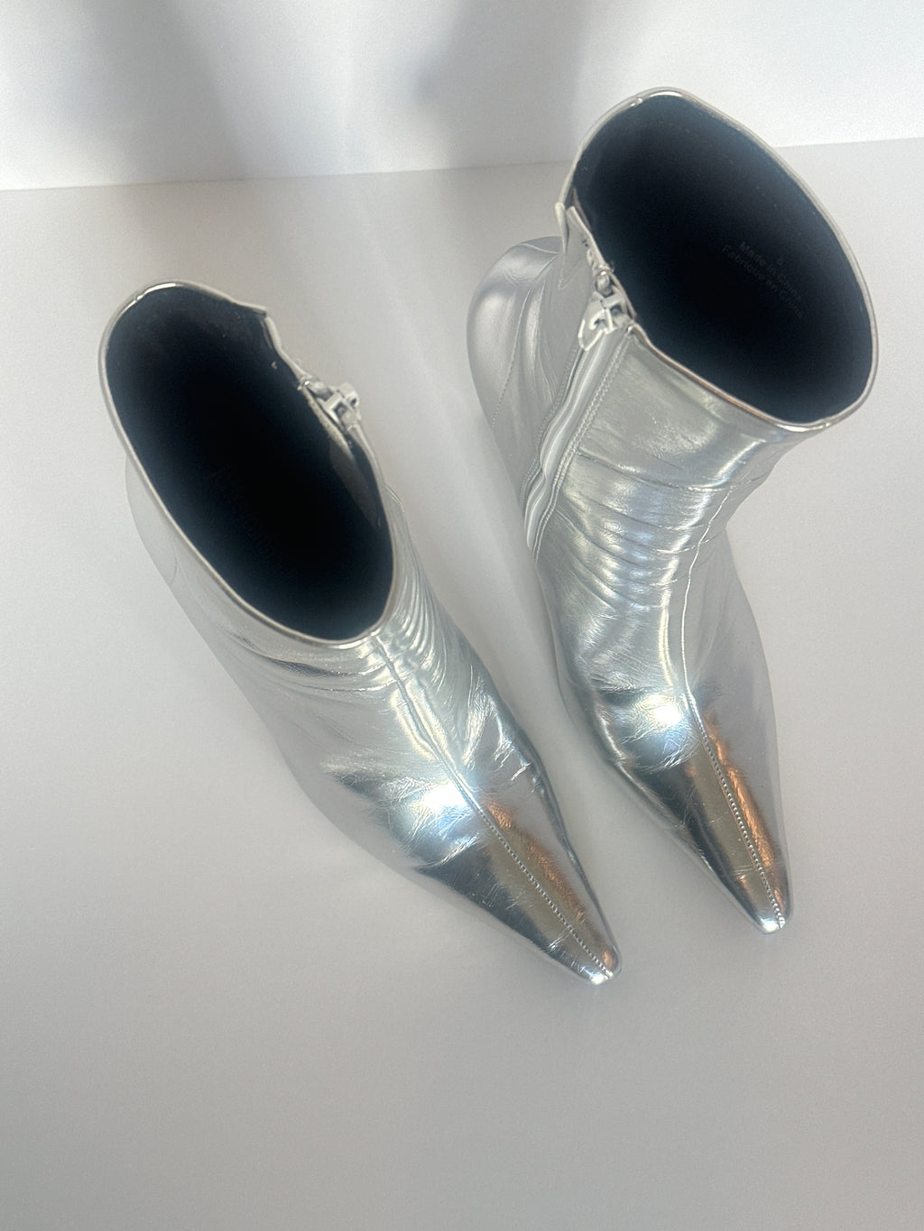 Jeffrey Campbell Compass Silver L-Heel Boot Size 8