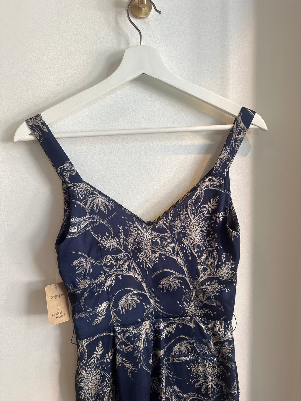 Little Moon Satin Printed Jumpsuit | Size 00
