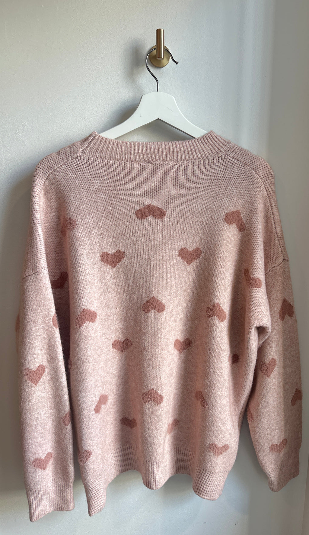 ADORA Heart Pattern Knit Sweater – Size Large