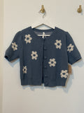 dreamers Short Sleeved Cropped Button Front Cardigan