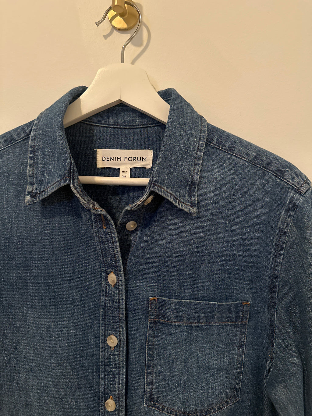 DENIM FORUM CROPPED DENIM SHIRT 'THE 80'S COMFY' XS