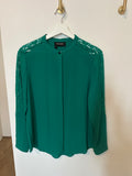 The Kooples Kelly Green Crepe Blouse