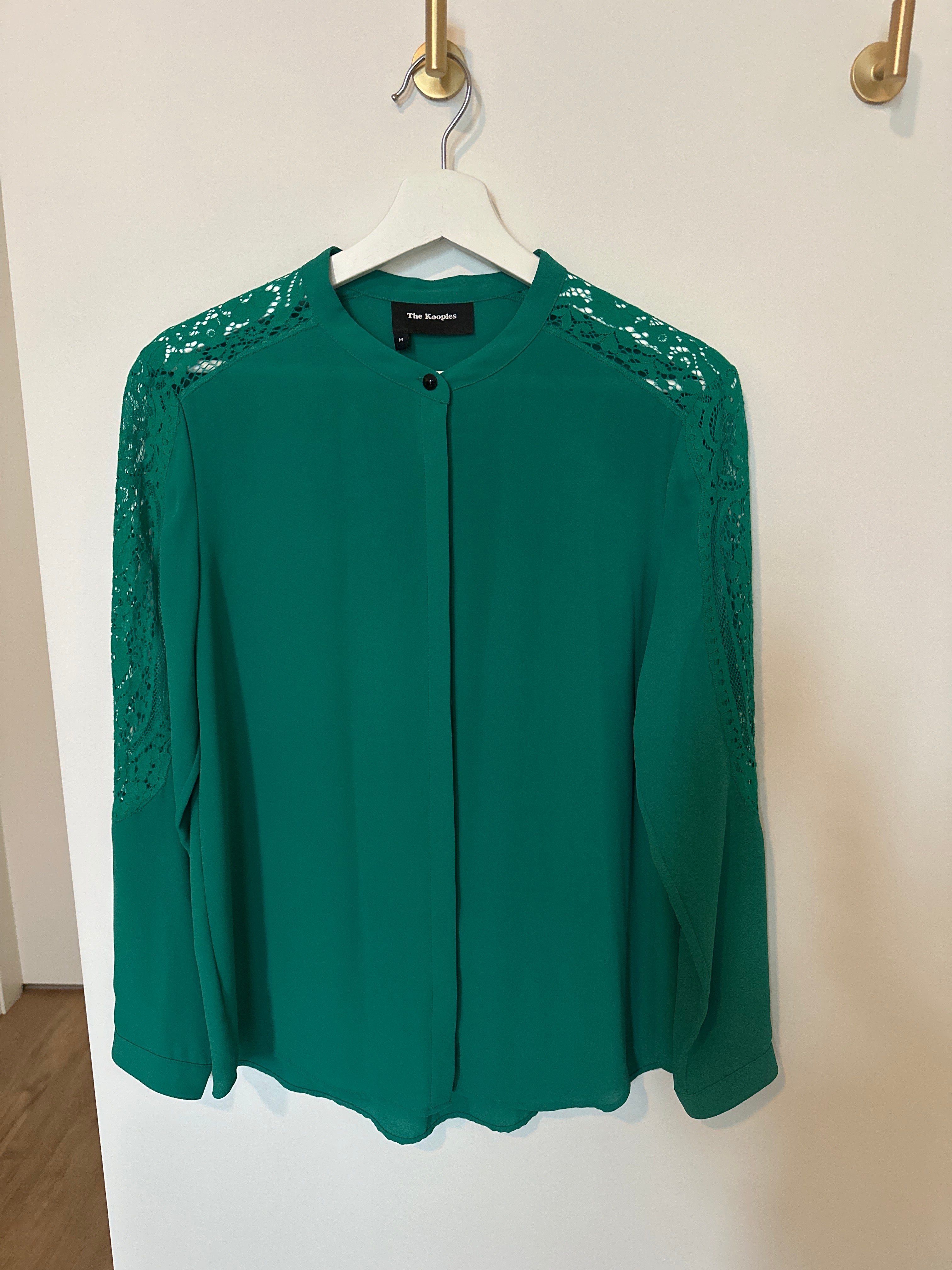 The Kooples Kelly Green Crepe Blouse