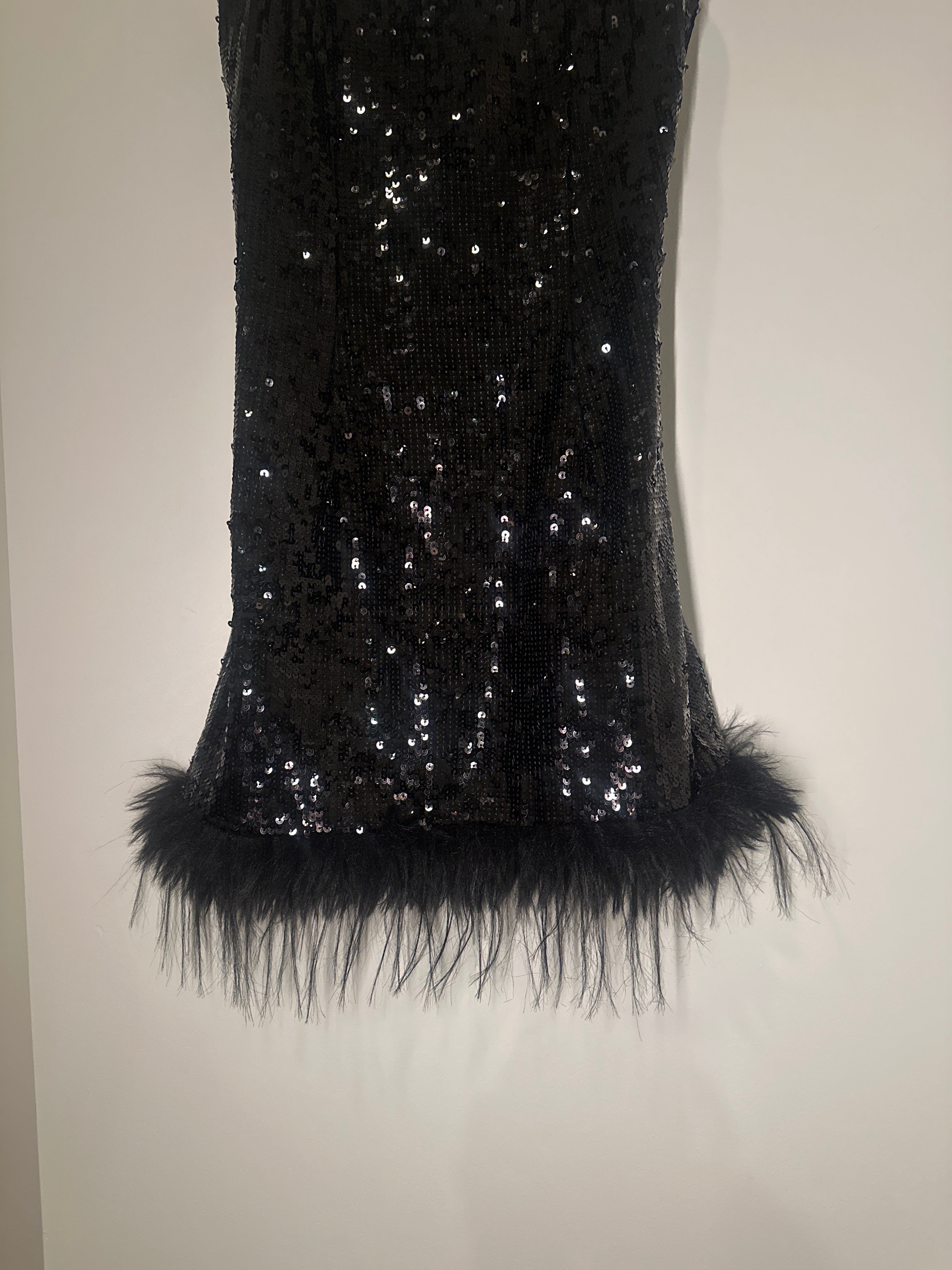 BARDOT Sequin Feather Trim Mini Dress 2
