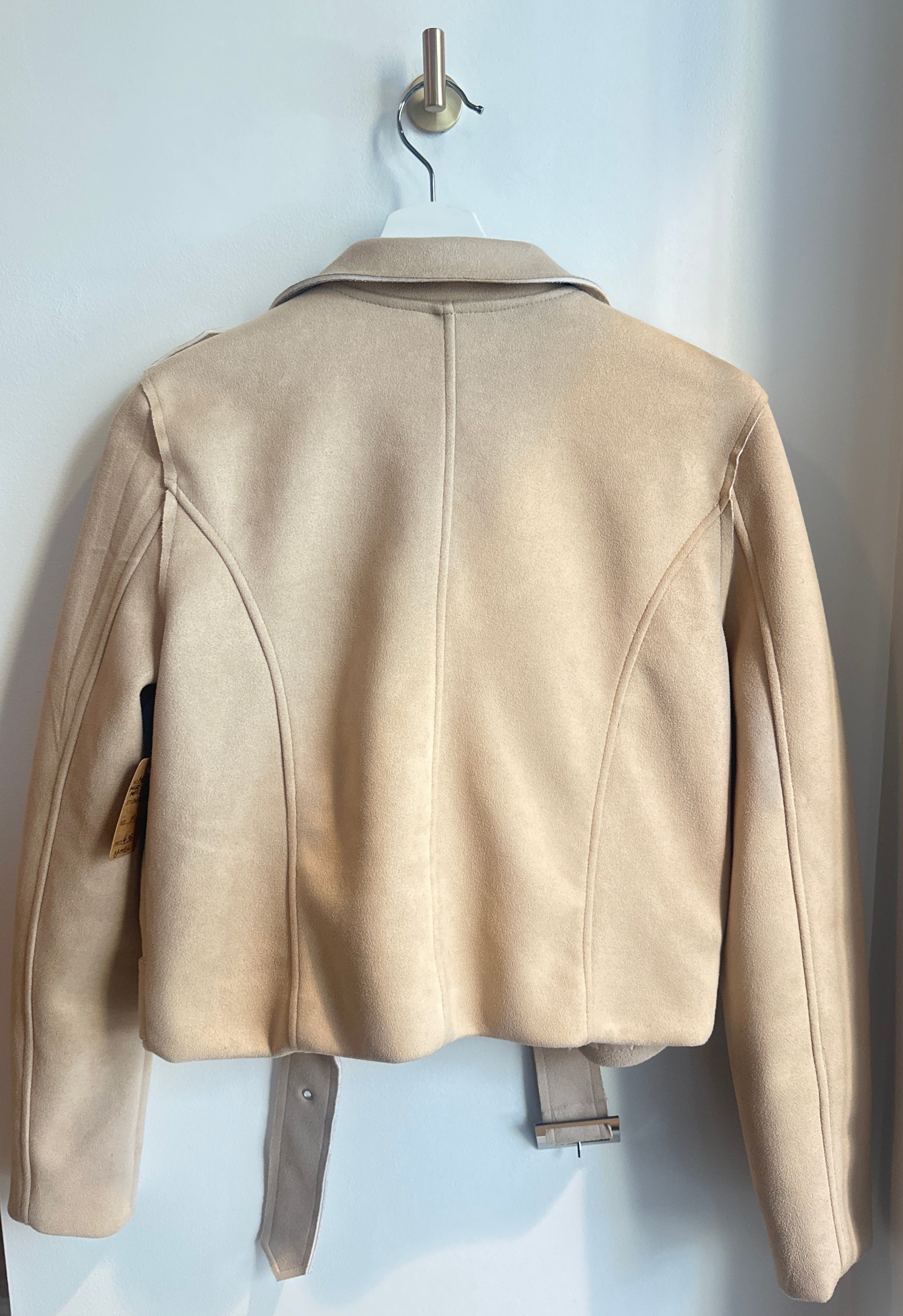 Charlotte Russe Camel Faux Suede Moto Jacket | Size Medium