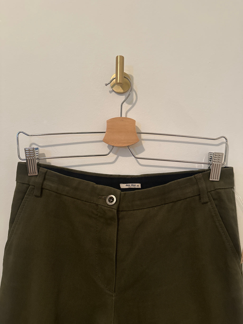 MIU MIU Utility Crop Pant Army Green 40