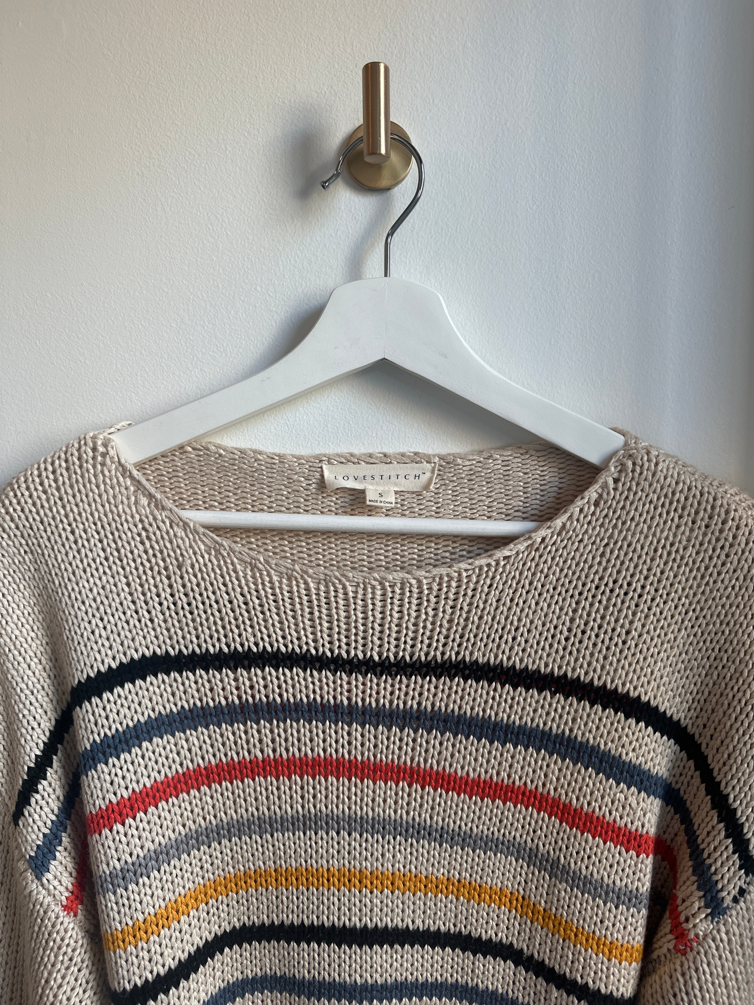 LOVESTITCH Stripe Knit Sweater – Size Small