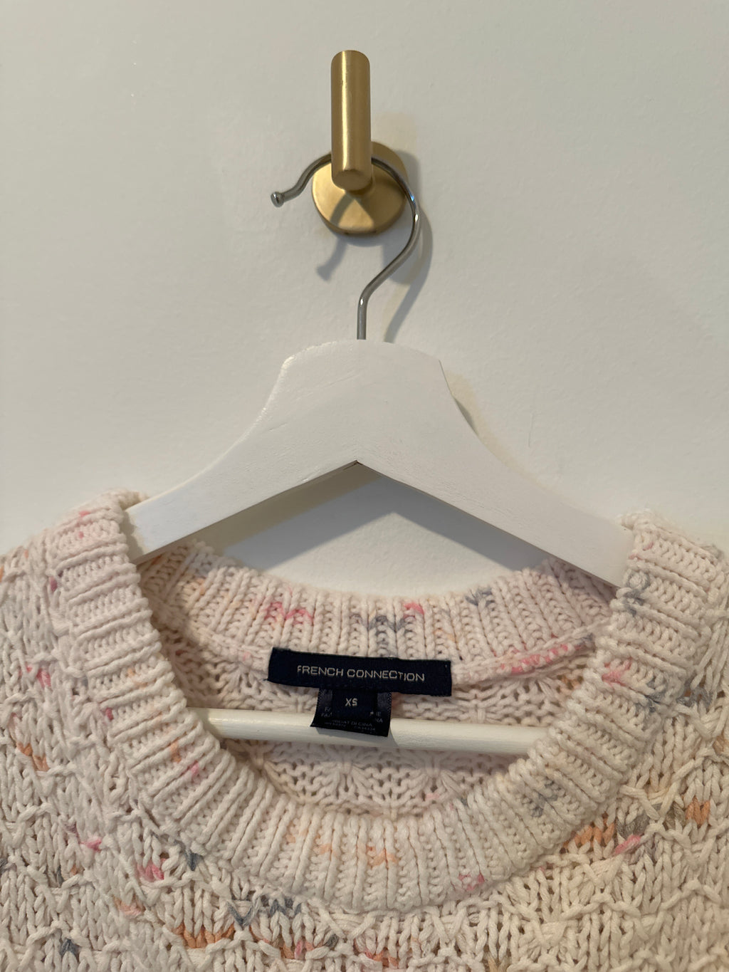 FRENCH CONNECTION Vested Sweater with Attached Dress Shirt Sleeve XS