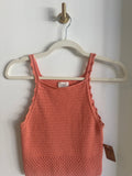 Wilfred Crochet Knit Crop Tank – Coral | Size XS
