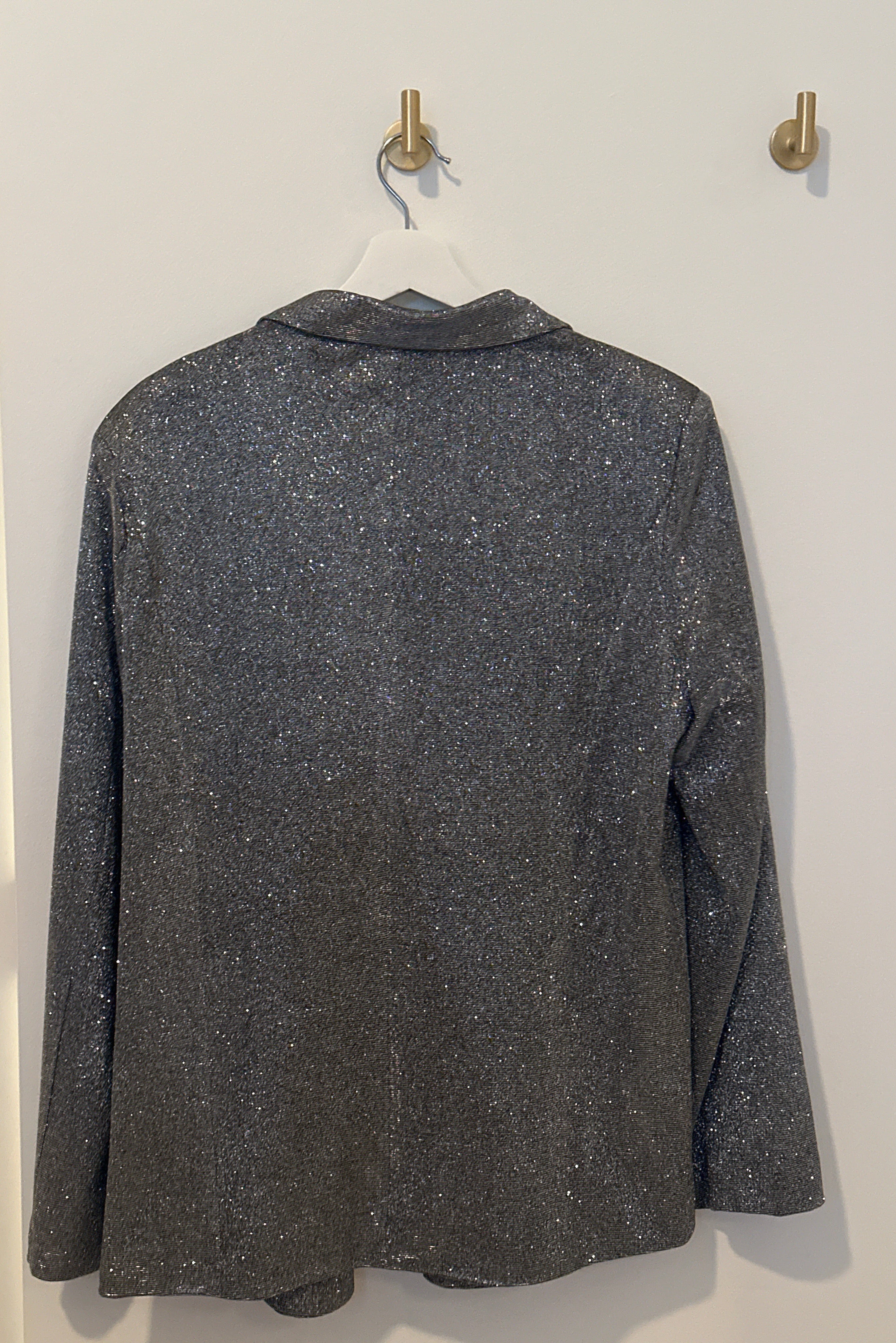 MISS LOLA Silver Metallic Boxy Style Blazer