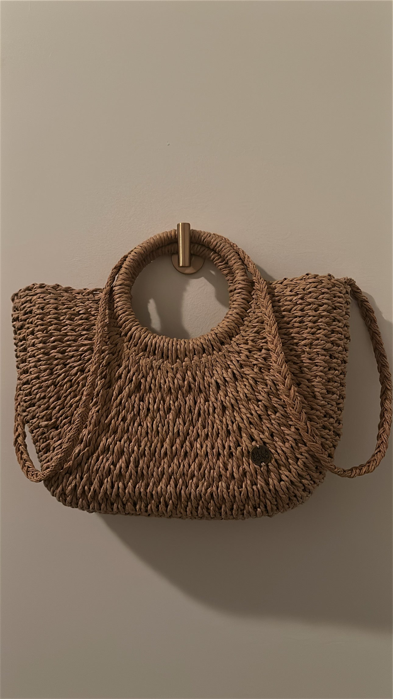 Billabong Woven Straw Tote with Circular Handles | O/S