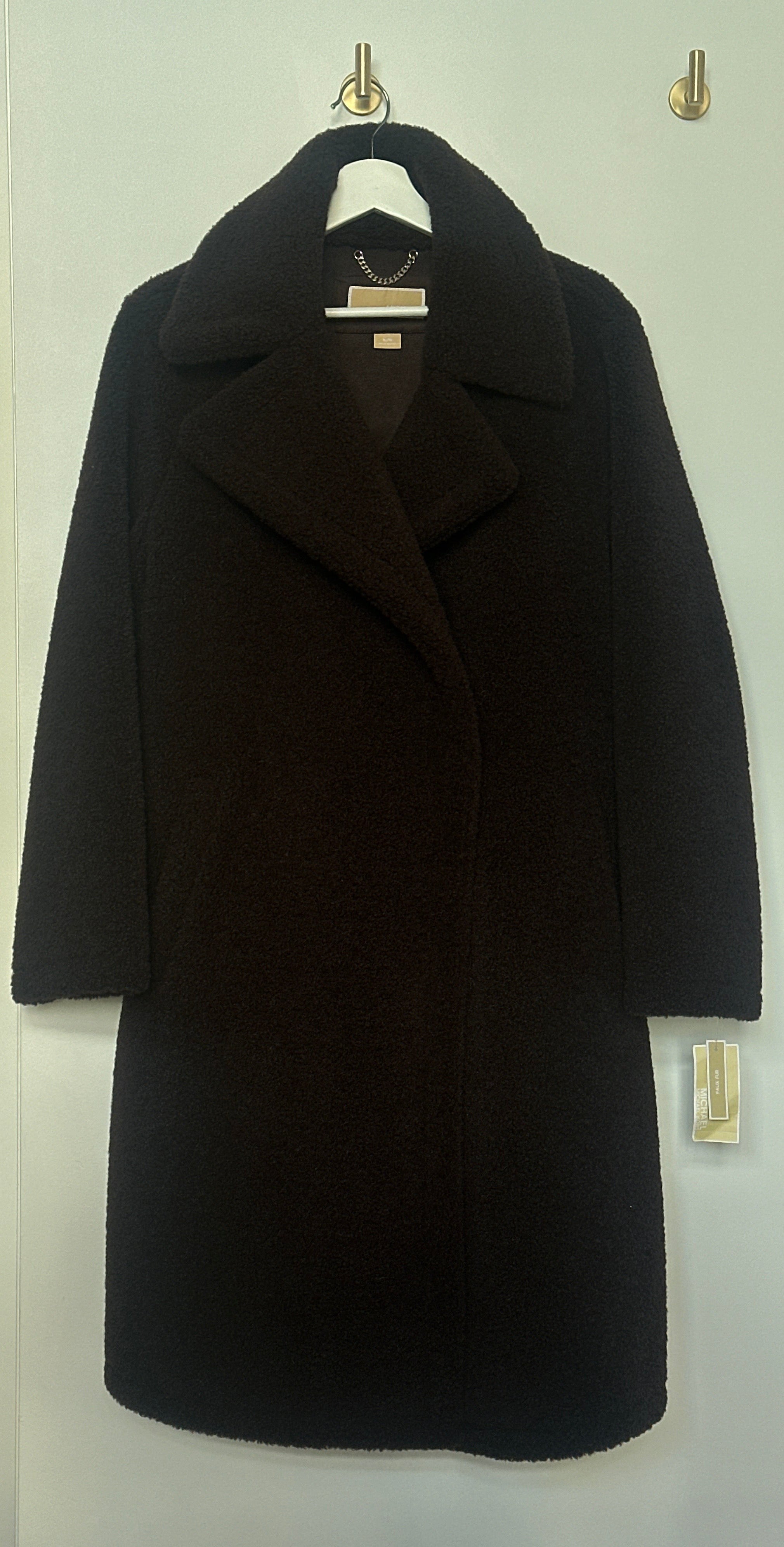 MICHAEL Michael Kors Chocolate Brown Teddy Coat XL
