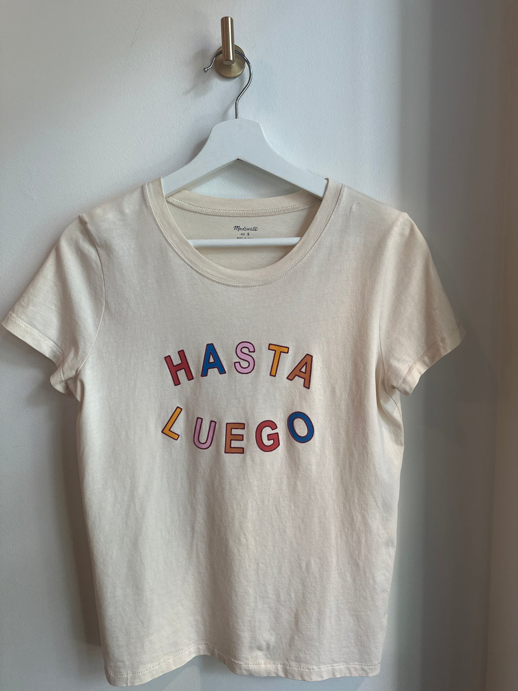 MADEWELL “Hasta Luego” Graphic Tee – Buttery Cream — Size S