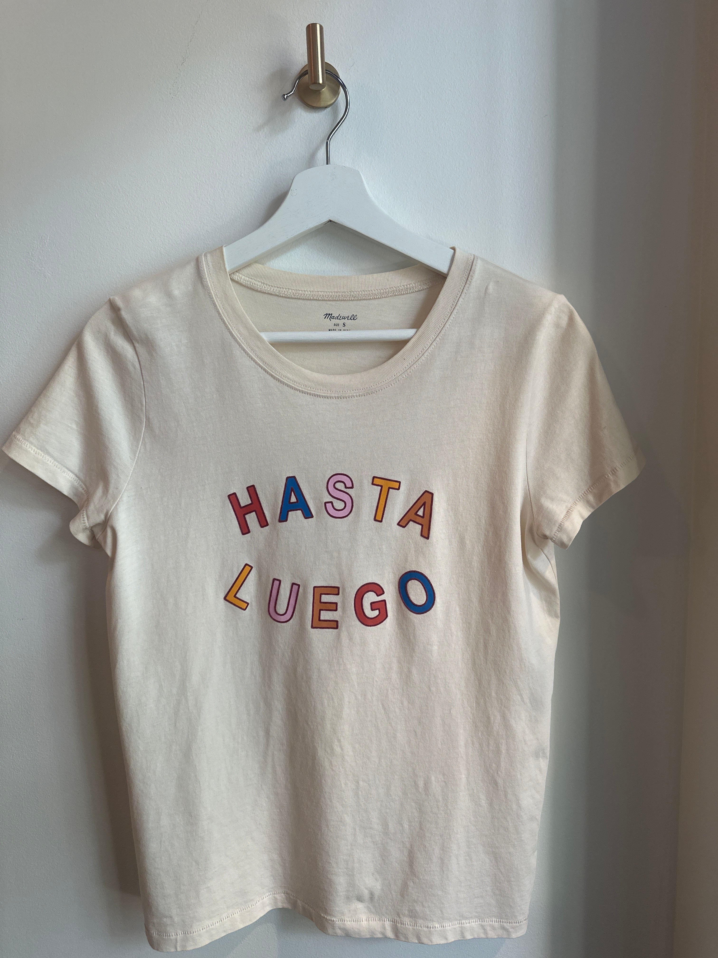 MADEWELL “Hasta Luego” Graphic Tee – Buttery Cream — Size S