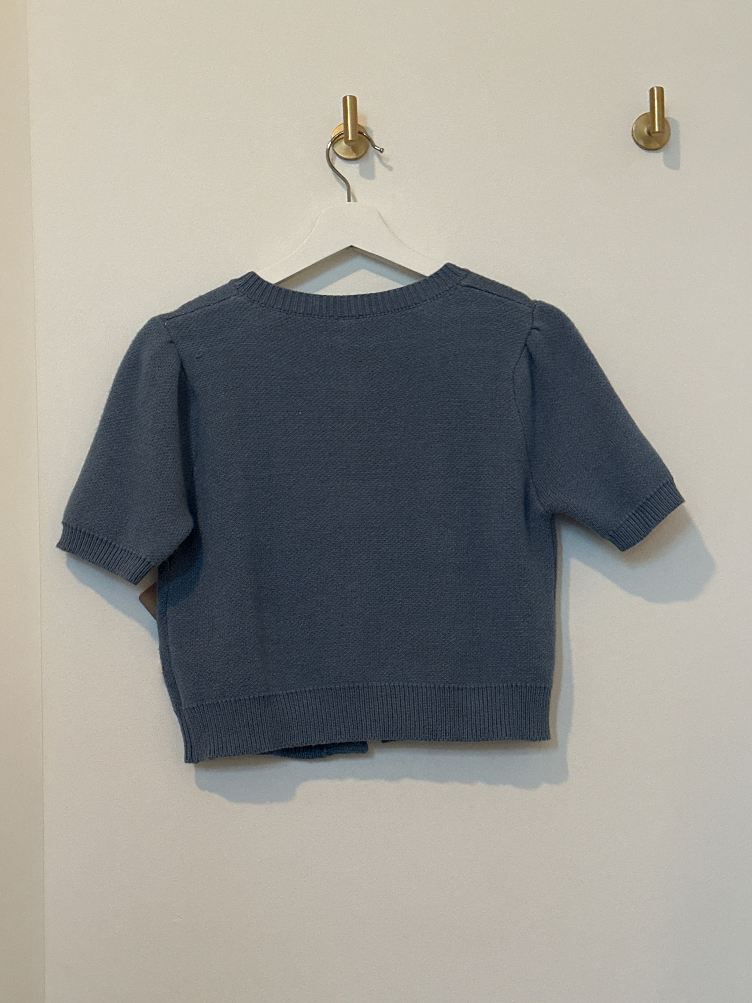 dreamers Short Sleeved Cropped Button Front Cardigan