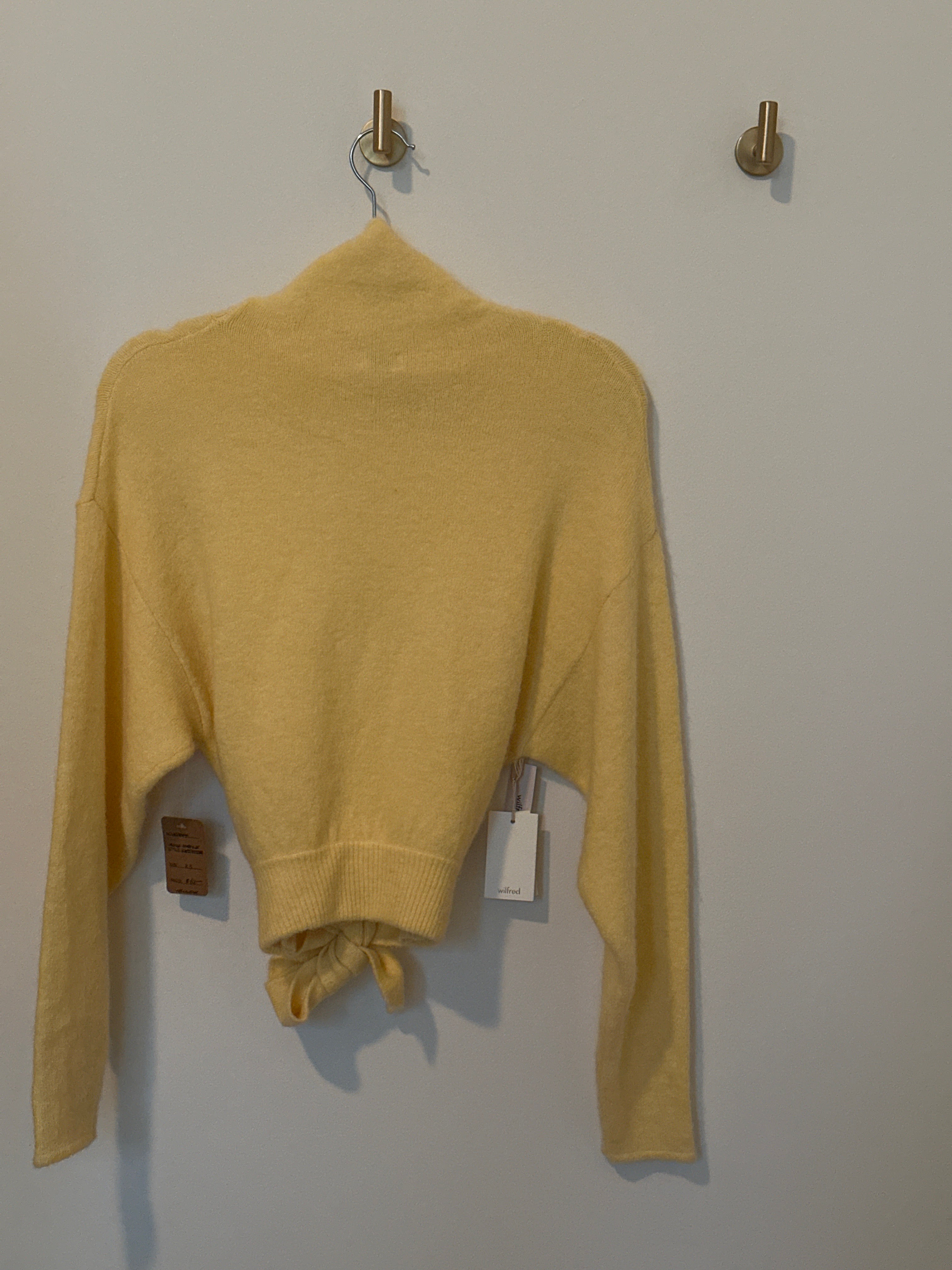 Wilfred Butter Yellow Long Sleeve Mock Turtle Neck Sweater