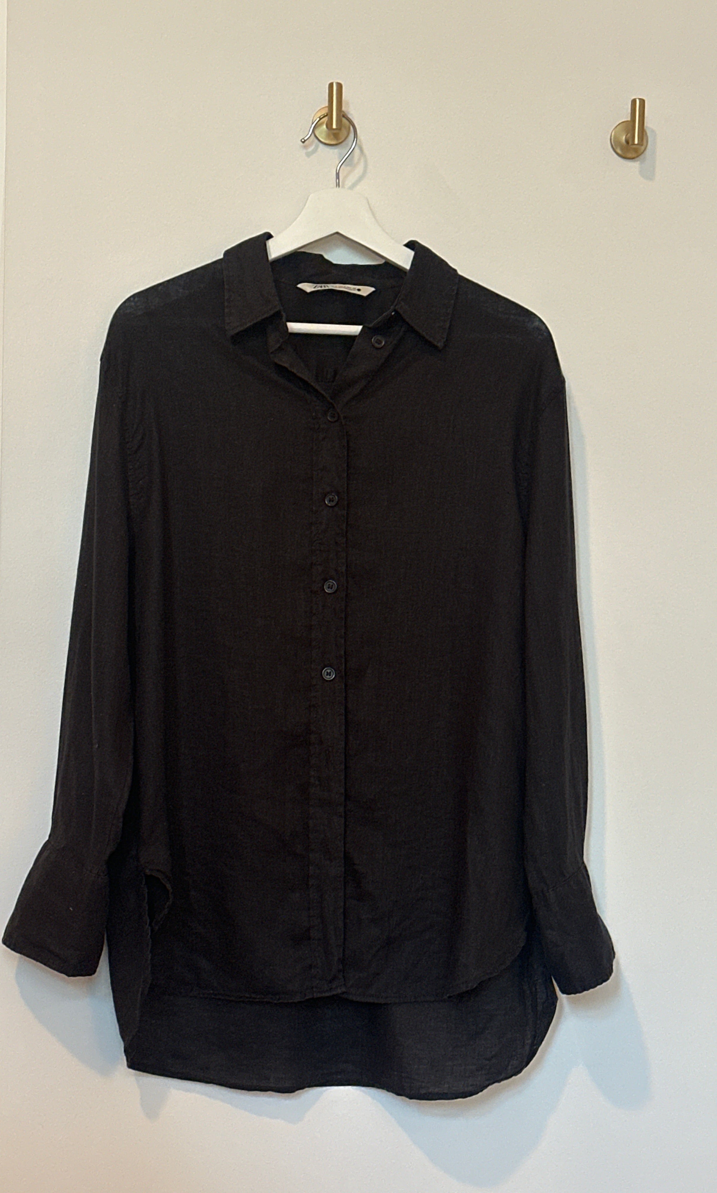 Zara Oversized Cotton Blend Shirt Small