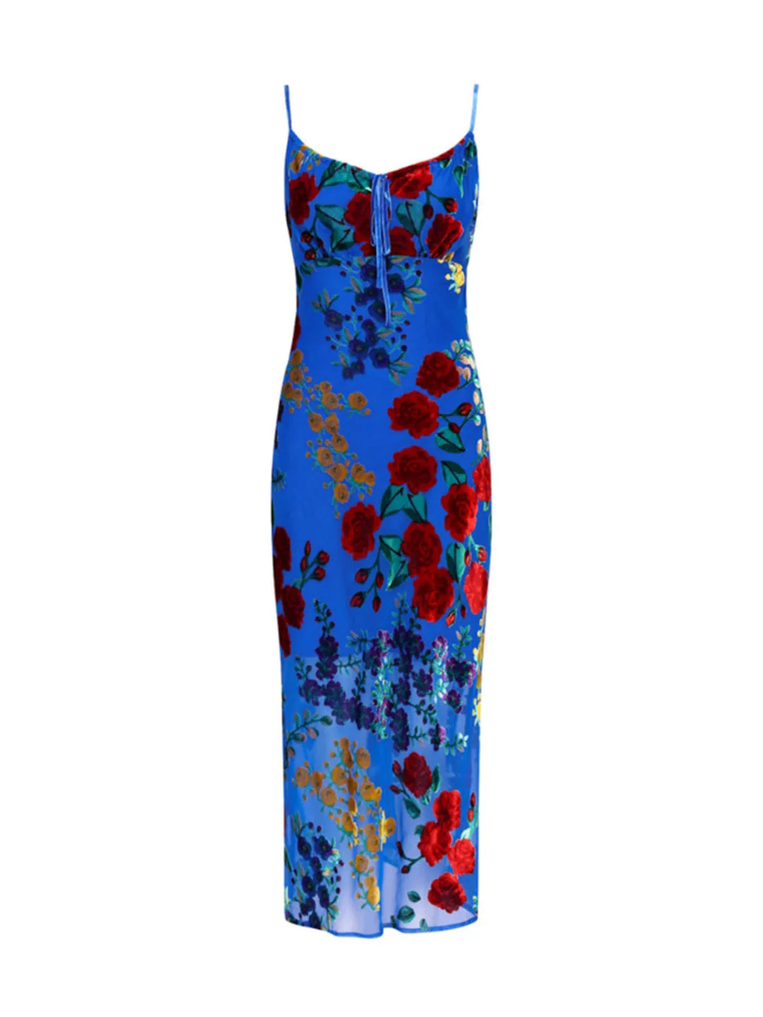 Commense Velvet Floral Appliqué Midi Dress | Size Small | Brand New With Tags