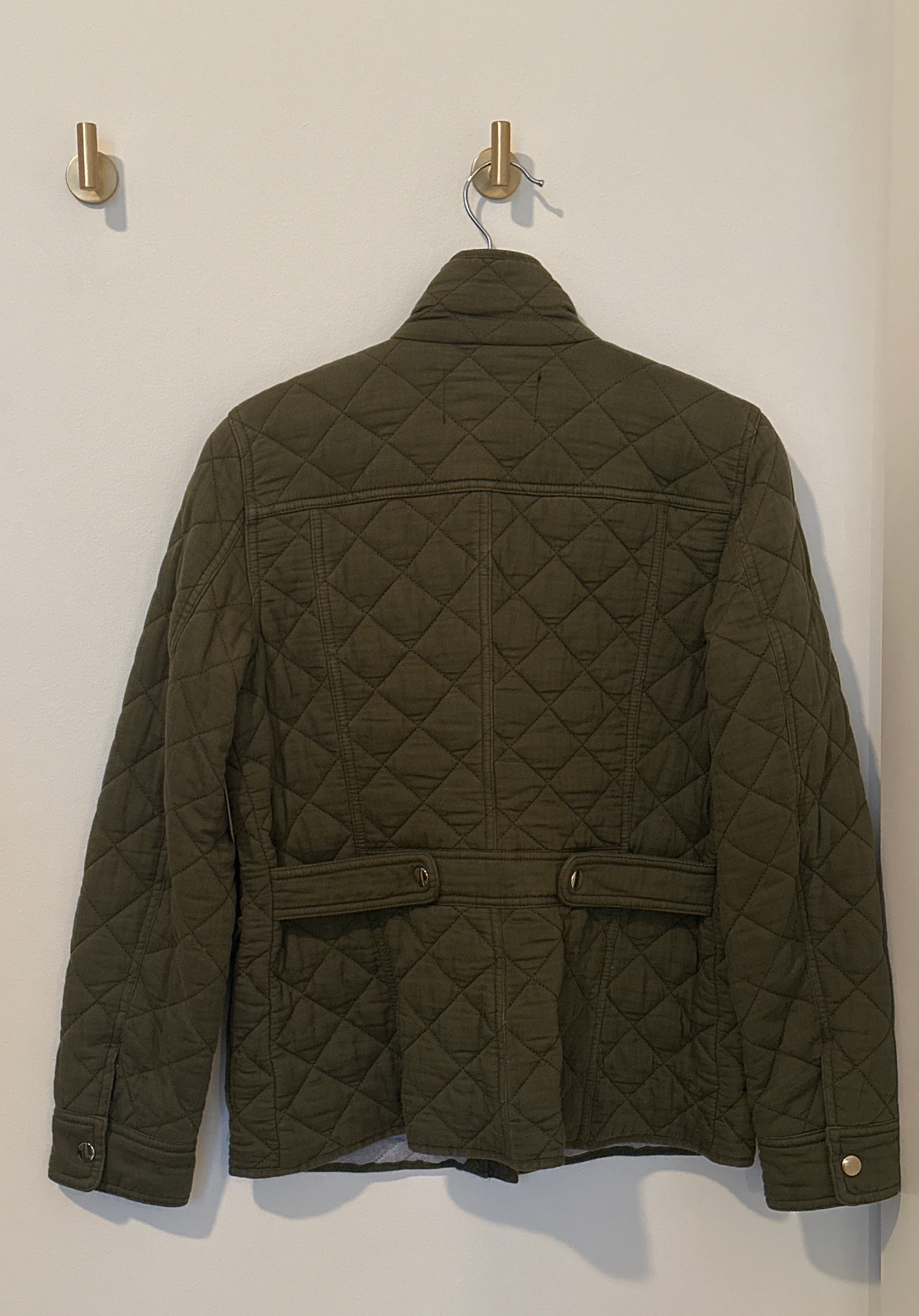J Crew Quilted Military Style Mandarin Collar Jacket