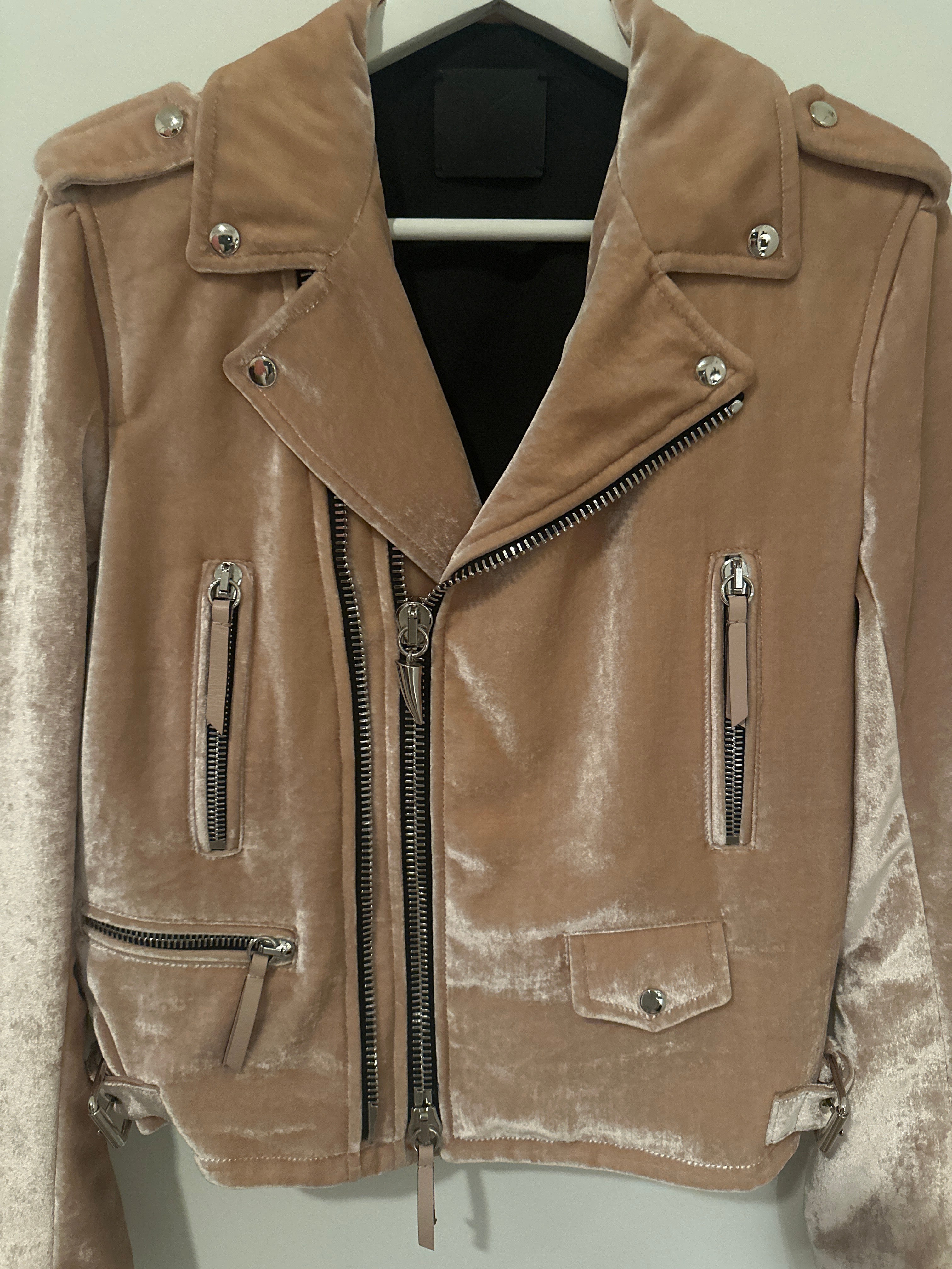 Guiseppi Zanotti Crushed Velvet Biker Jacket