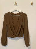 E&M Faux Wrap Long Sleeved Blouse