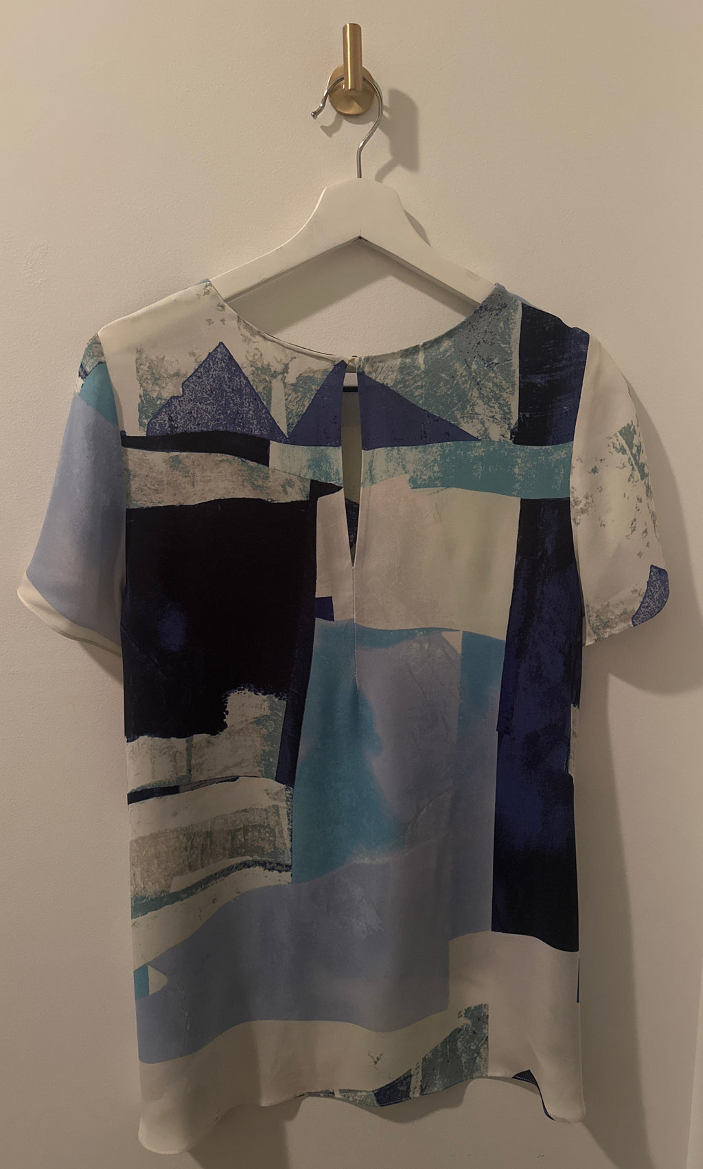 Wilfred Silk Geometric Print Blouse | Size L