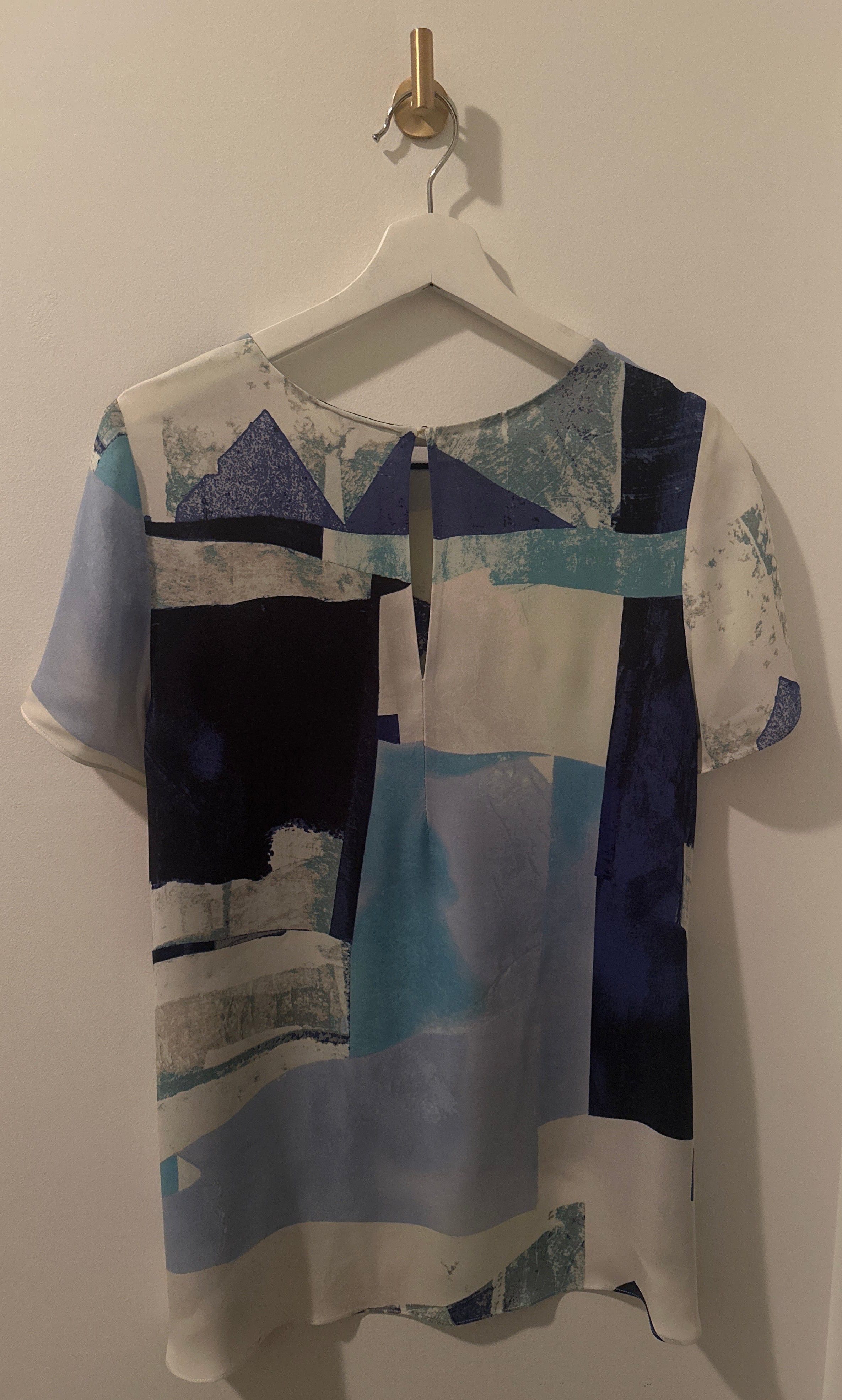 Wilfred Silk Geometric Print Blouse | Size L