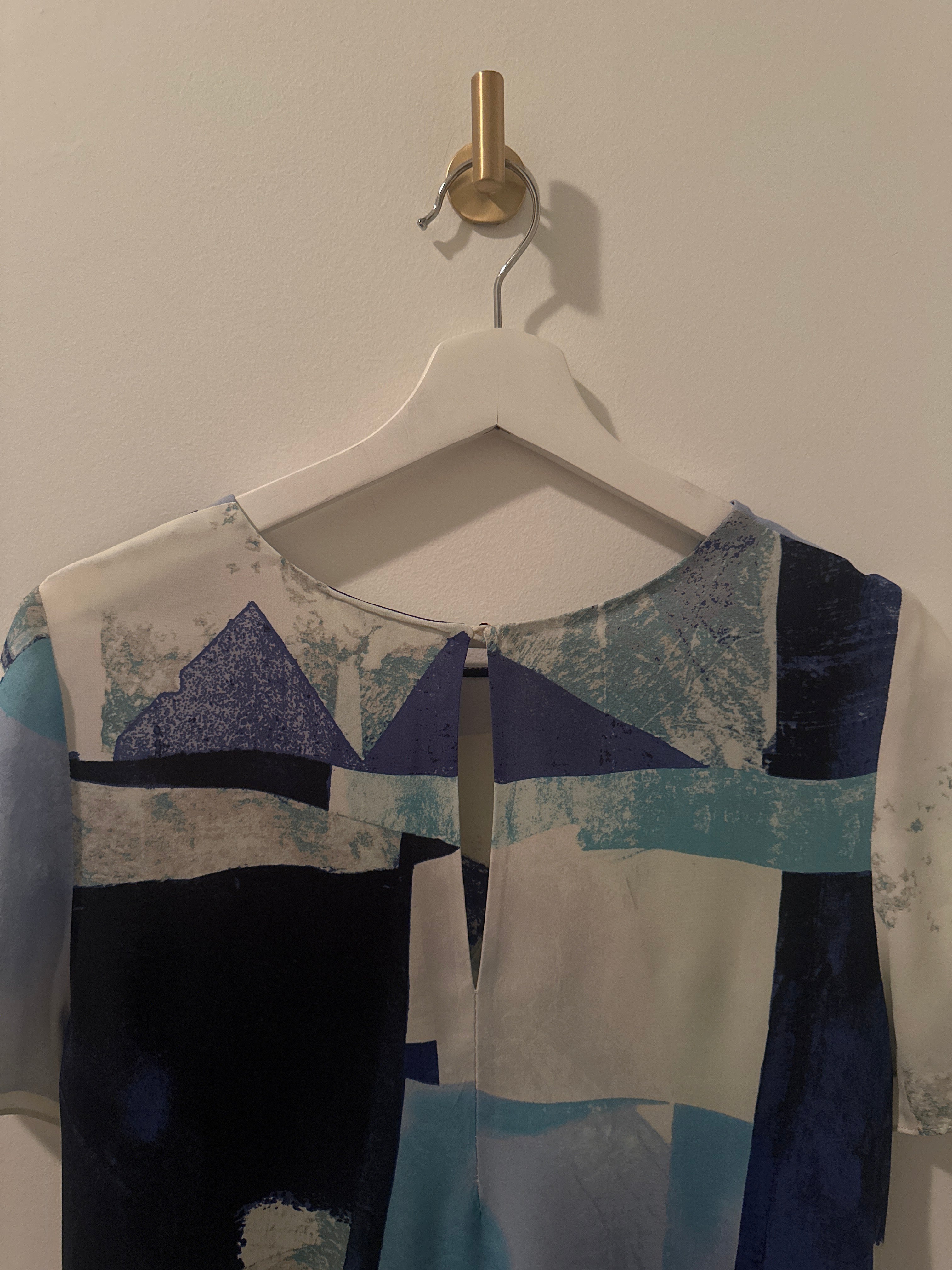 Wilfred Silk Geometric Print Blouse | Size L