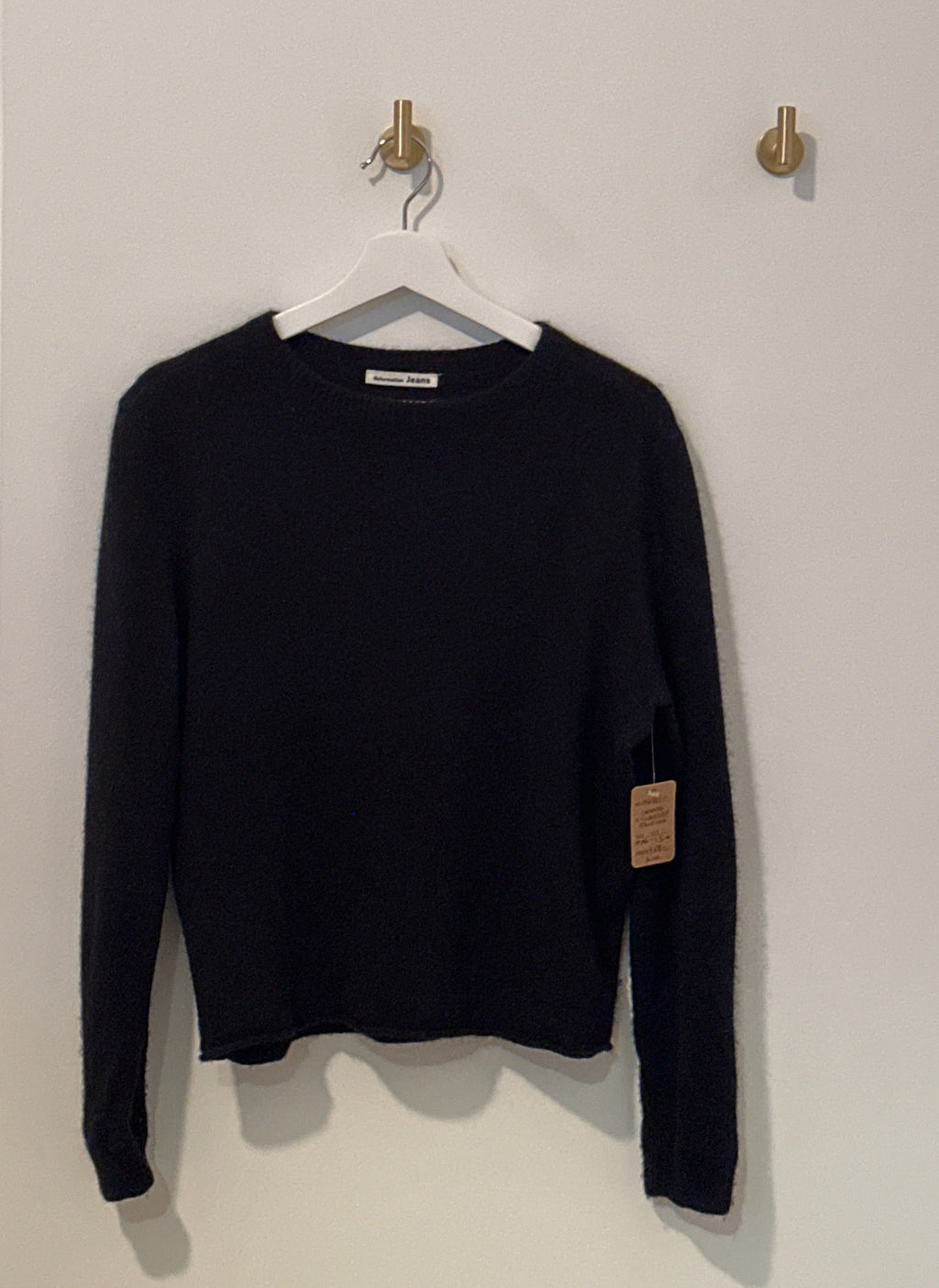 Reformation Jeans Black Cashmere Sweater M *AS-IS*