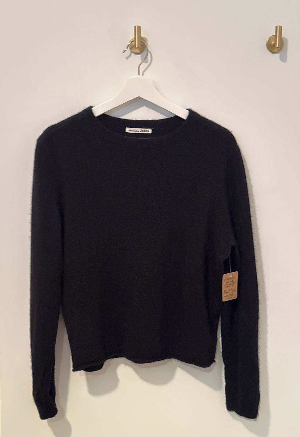 Reformation Jeans Black Cashmere Sweater M *AS-IS*