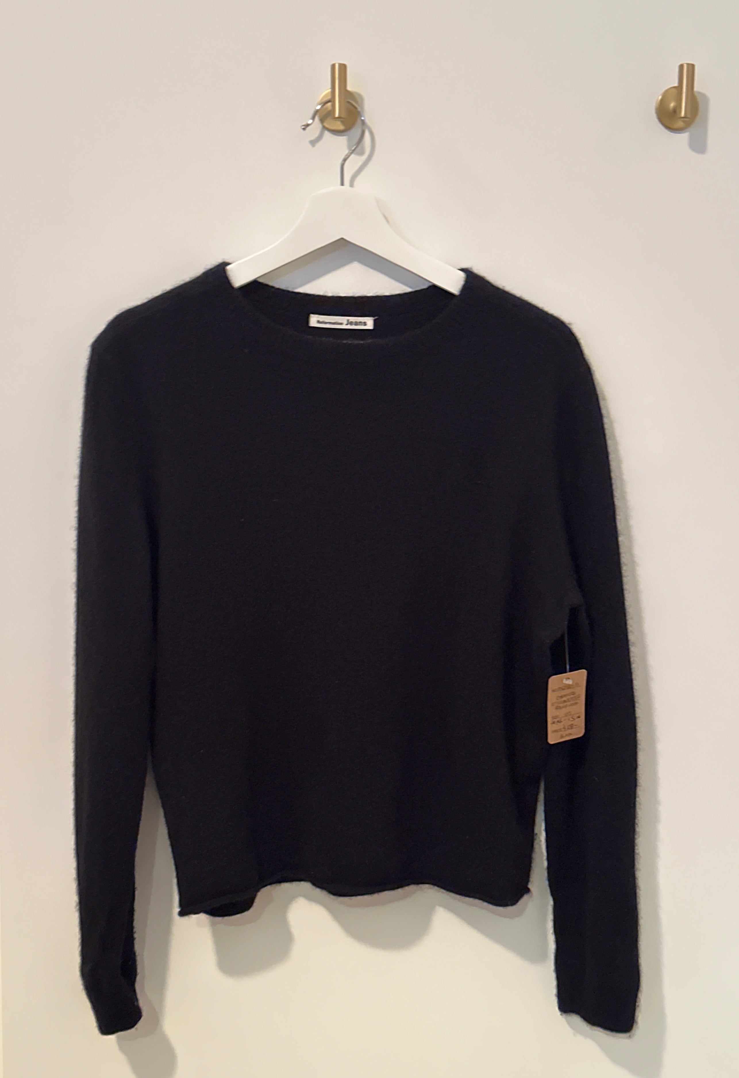 Reformation Jeans Black Cashmere Sweater M *AS-IS*