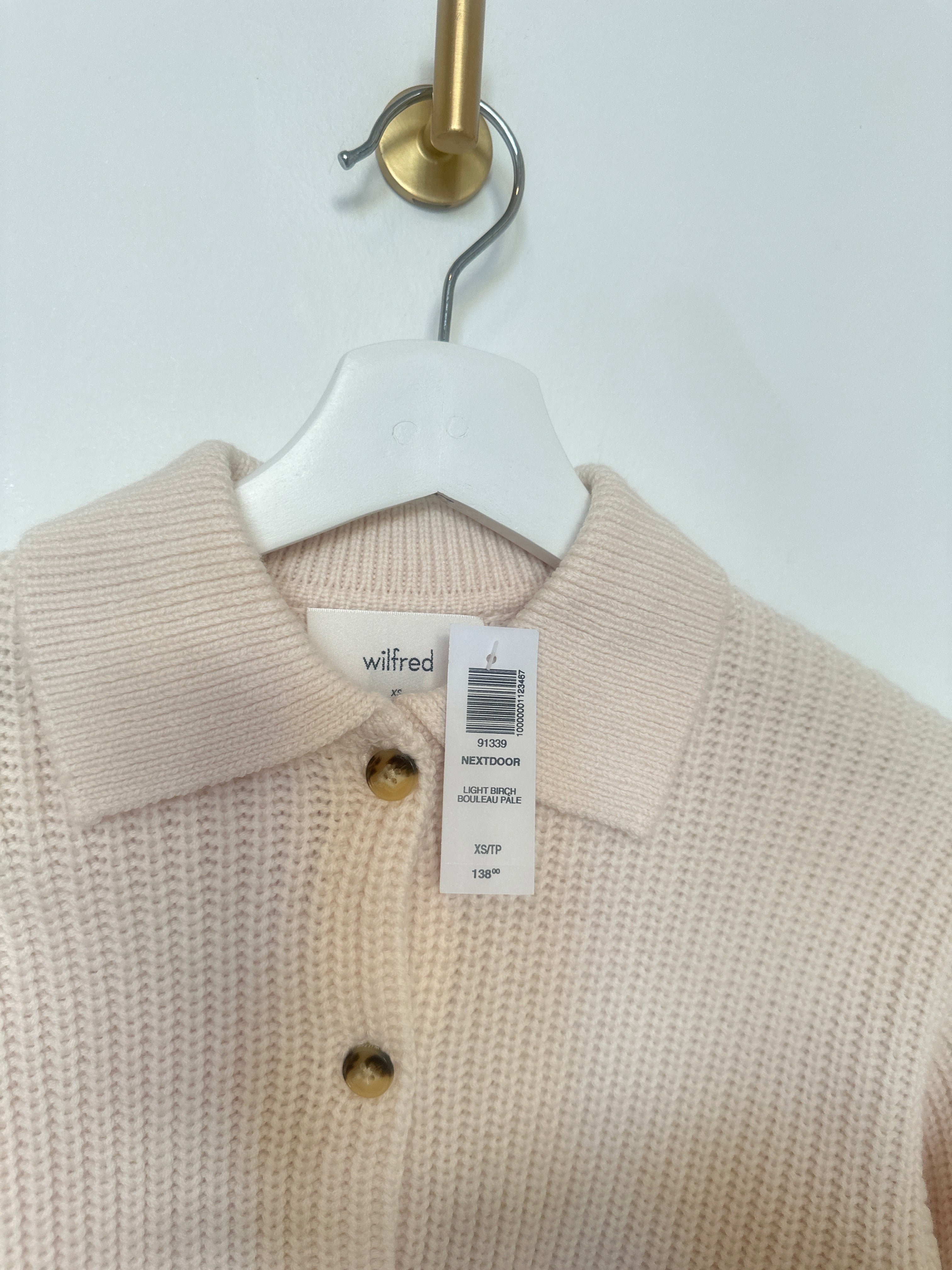 WILFRED "NEXT DOOR" POLO CARDI BUTTON UP SWEATER XS