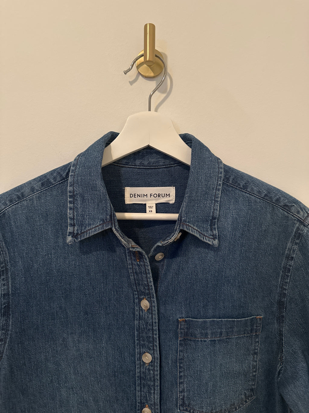 DENIM FORUM CROPPED DENIM SHIRT 'THE 80'S COMFY' XS