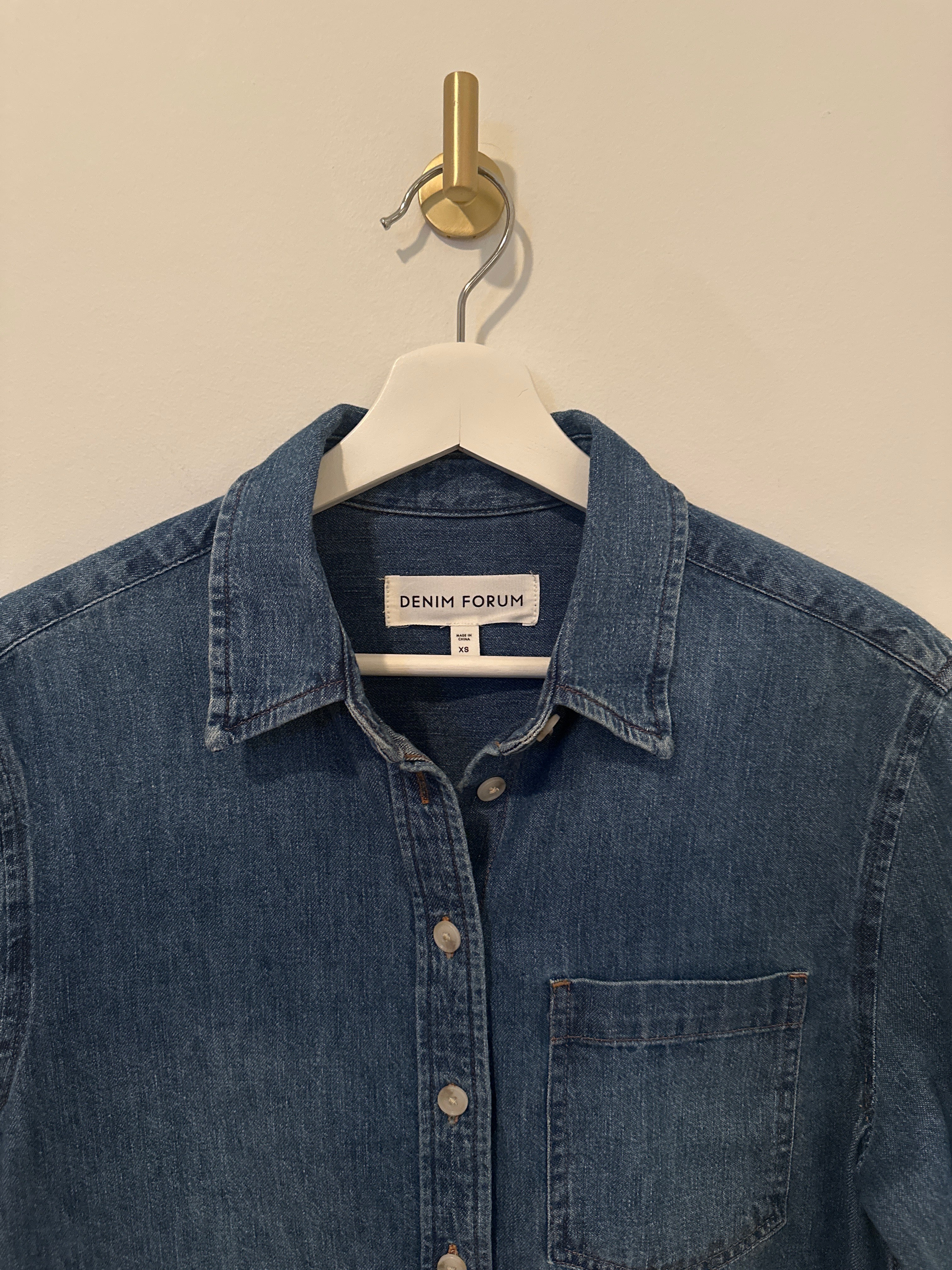 DENIM FORUM CROPPED DENIM SHIRT 'THE 80'S COMFY' XS