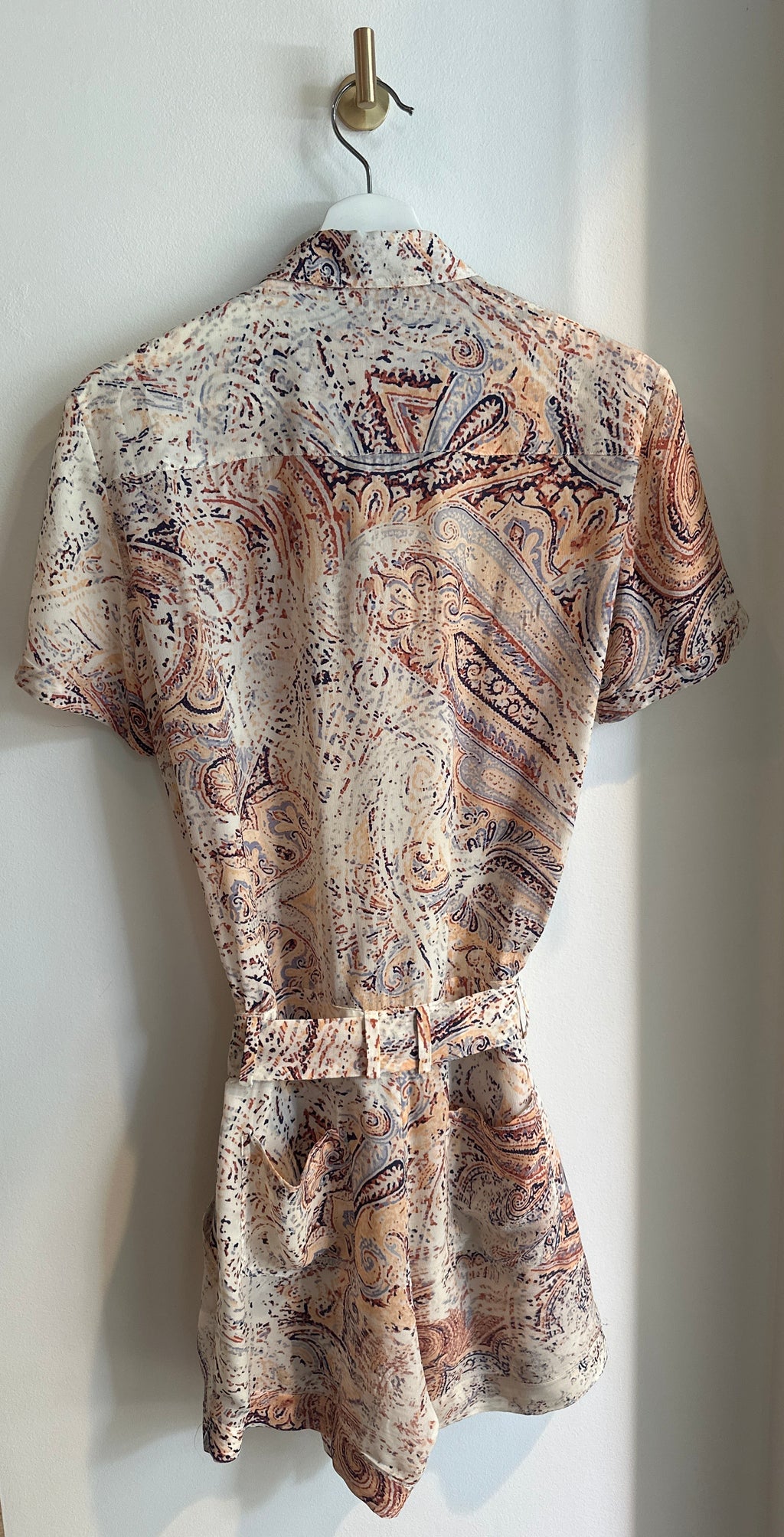 Massimo Dutti 100% Mulberry Silk Paisley Romper | Size 6