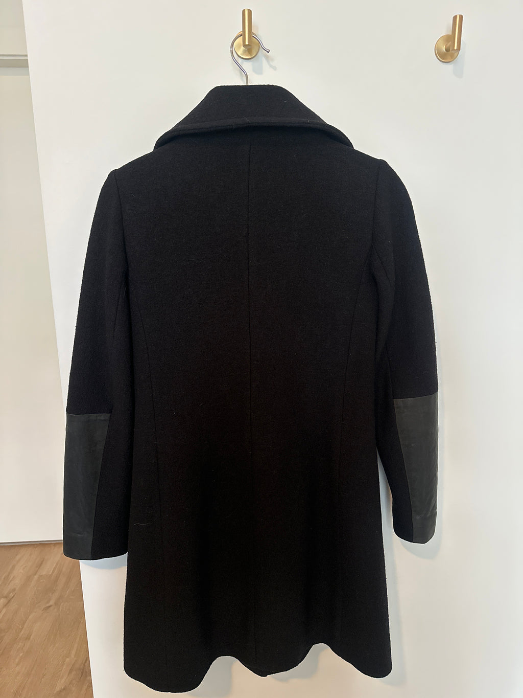 Club Monaco Wool & Leather Accent Coat