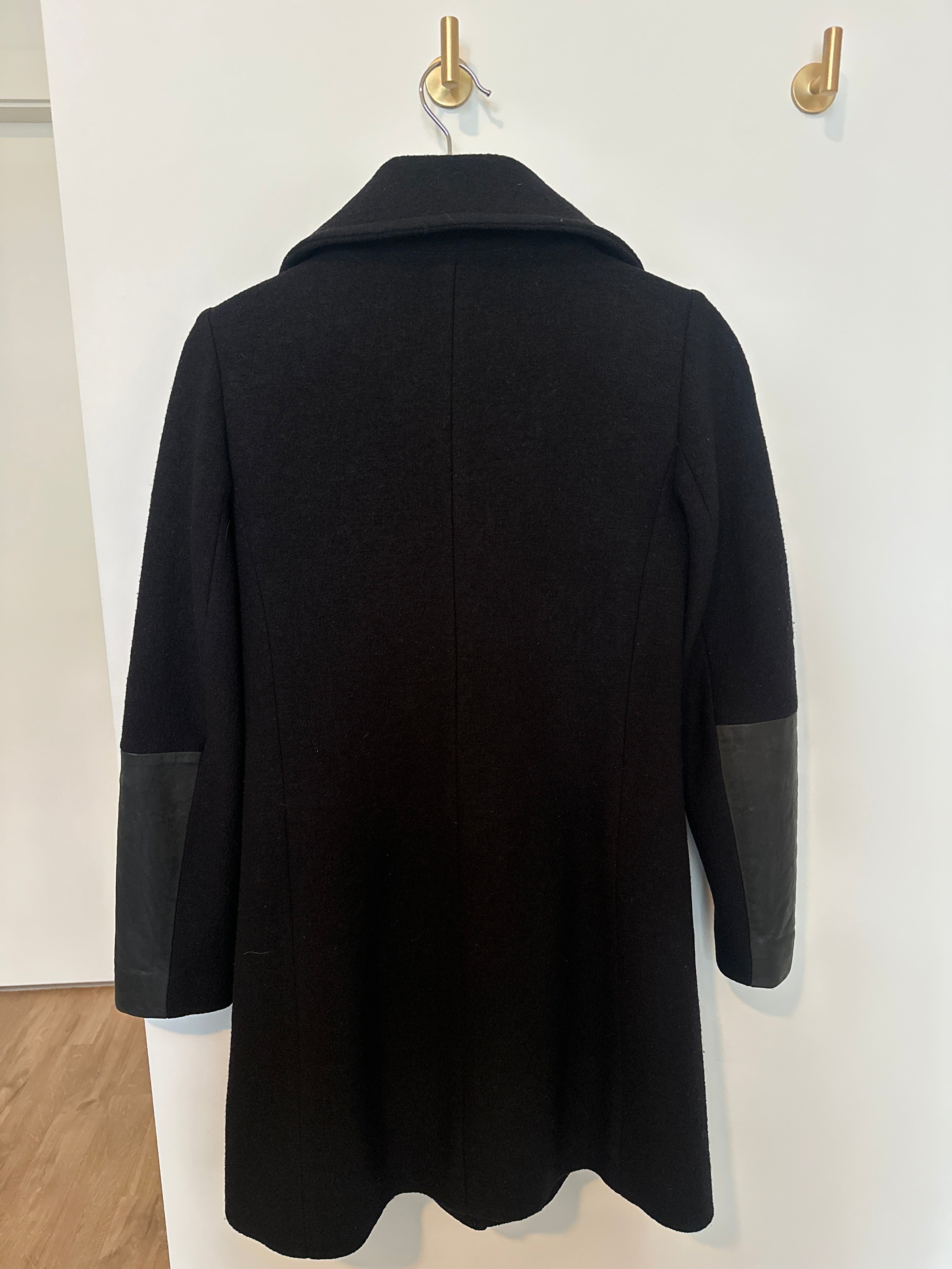 Club Monaco Wool & Leather Accent Coat