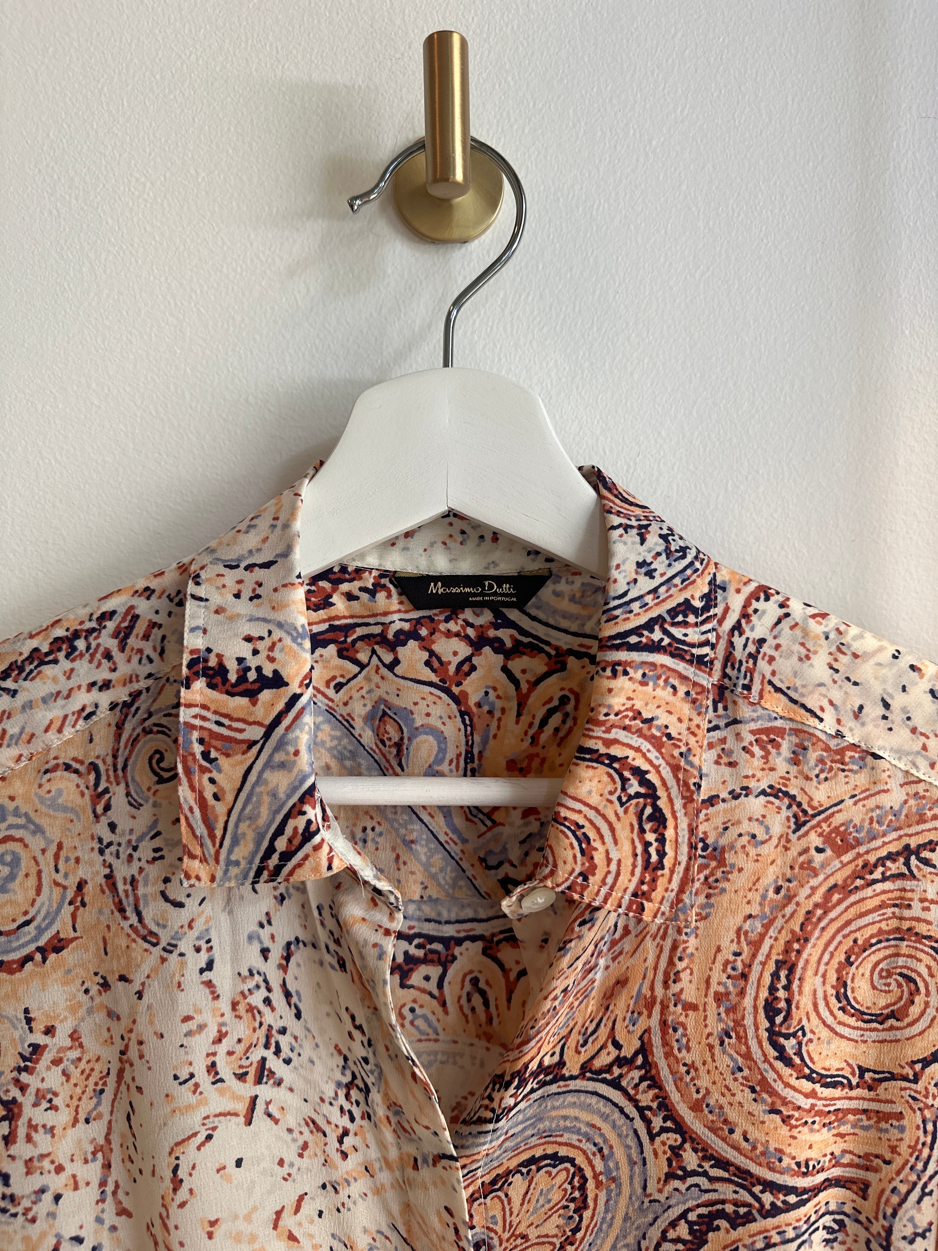 Massimo Dutti 100% Mulberry Silk Paisley Romper | Size 6