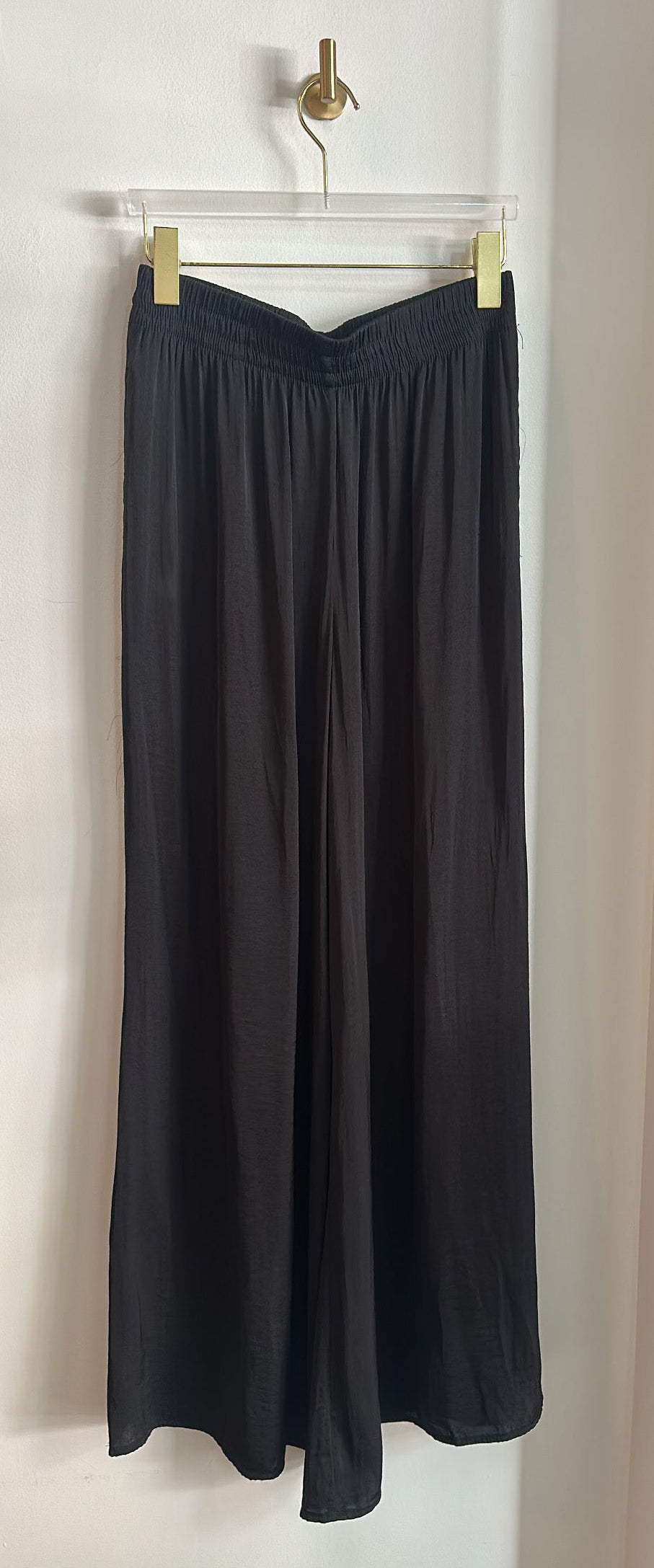 ZARA Satin Flowy Palazzo Pant with Pockets BNWT | Size S | Black