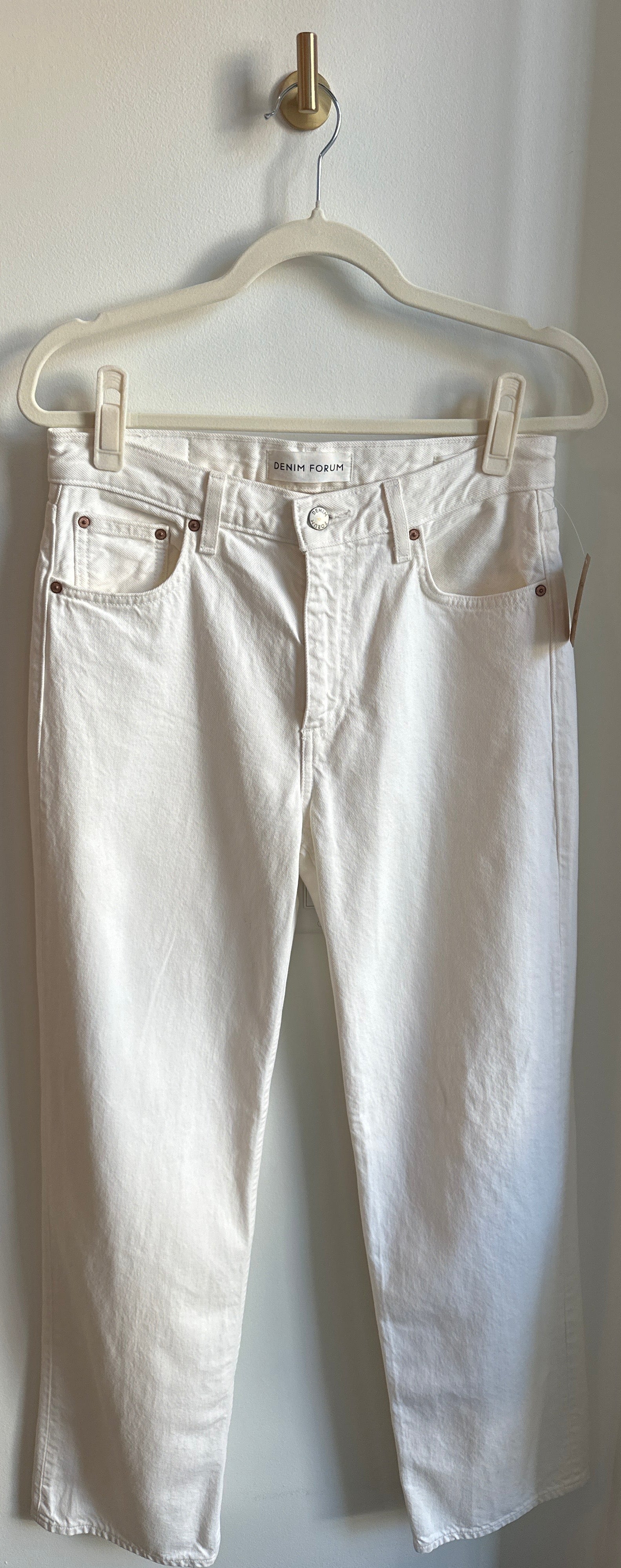 DENIM FORUM ‘90s Iggy Low Rise Straight Leg Jeans – Ecru — Size 25