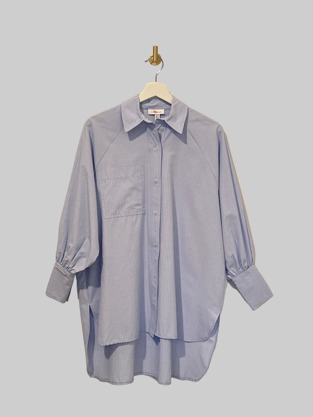 TOPSHOP Long Sleeve Oversized Shirt Tail Blouse