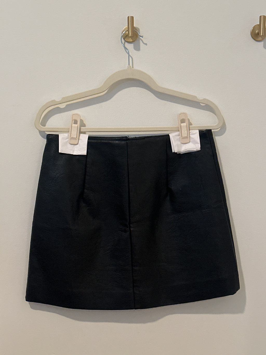 DIVIDED Black Pleather Zip Front Mini Skirt