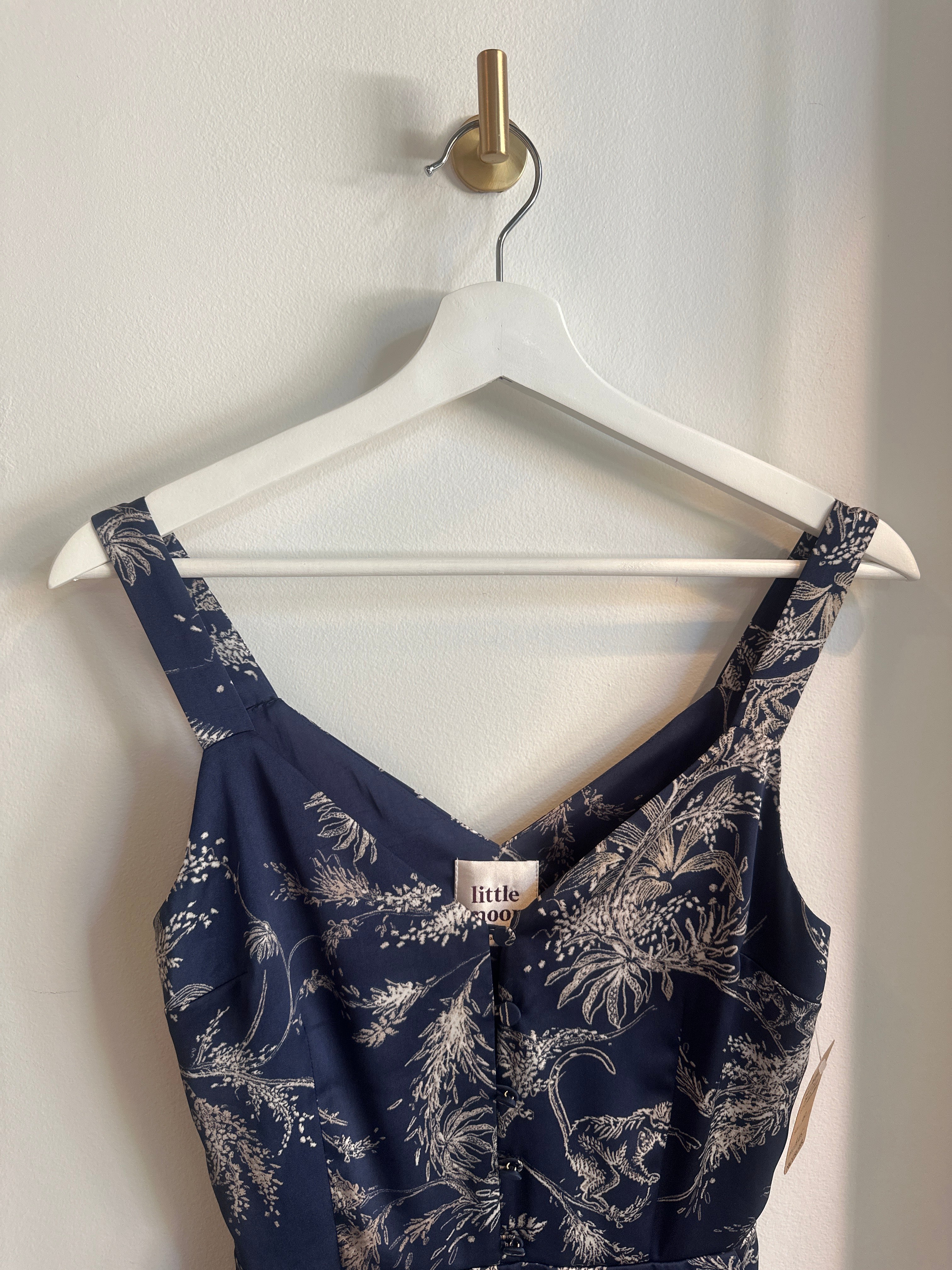 Little Moon Satin Printed Jumpsuit | Size 00