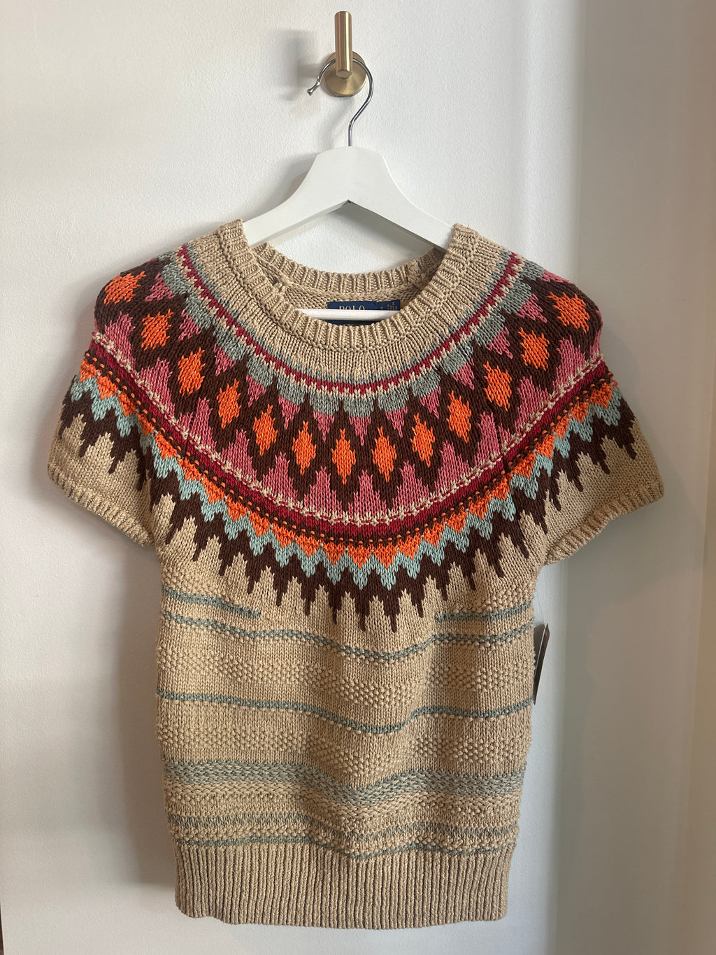 Polo Ralph Lauren Fair Isle Short Sleeve Knit Sweater | Size S
