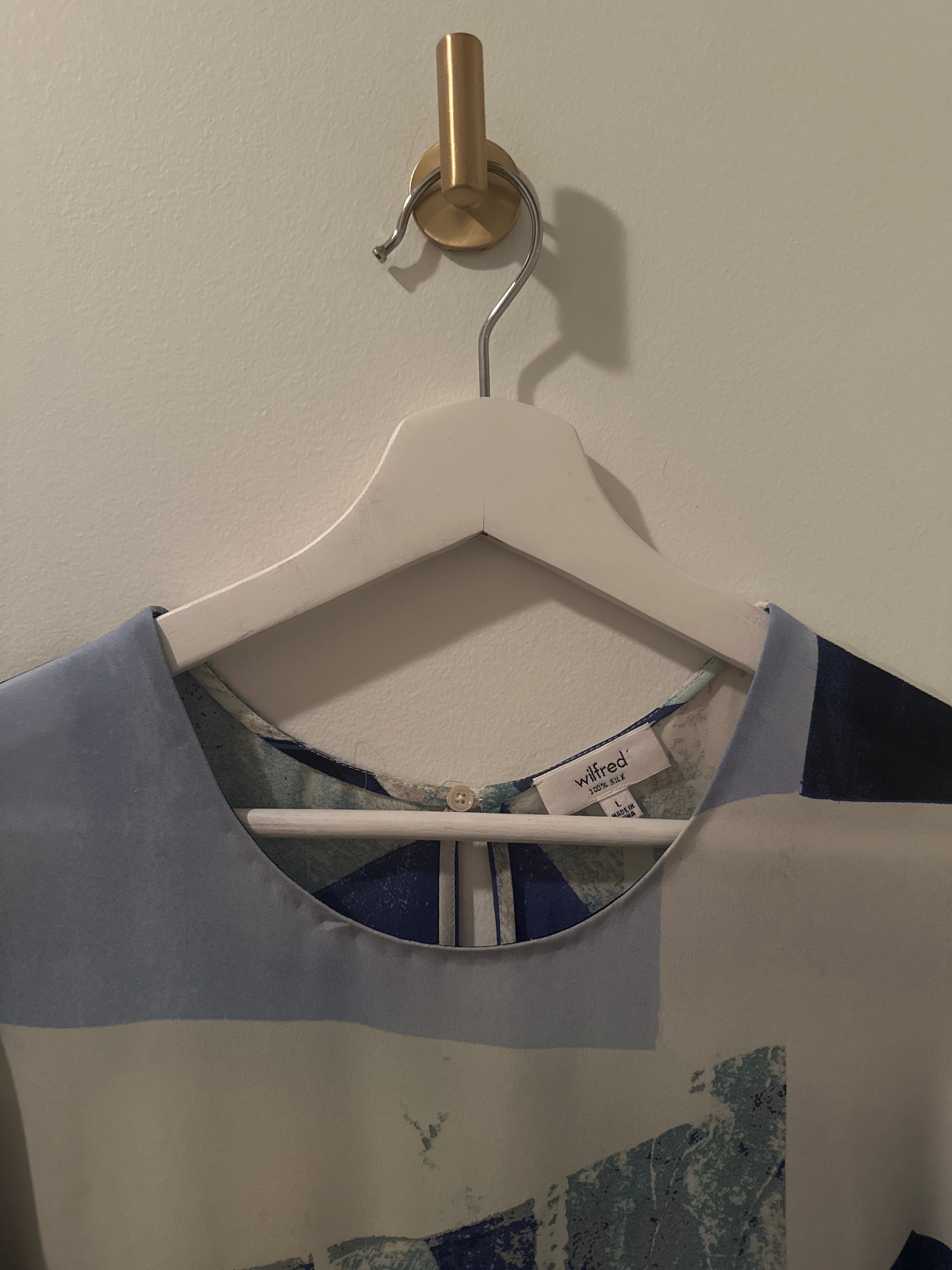 Wilfred Silk Geometric Print Blouse | Size L