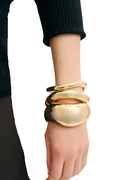 Jewelry Editorial Hinge Bracelets 14K Gold PVD- Recycled : Yellow Gold / Breeze